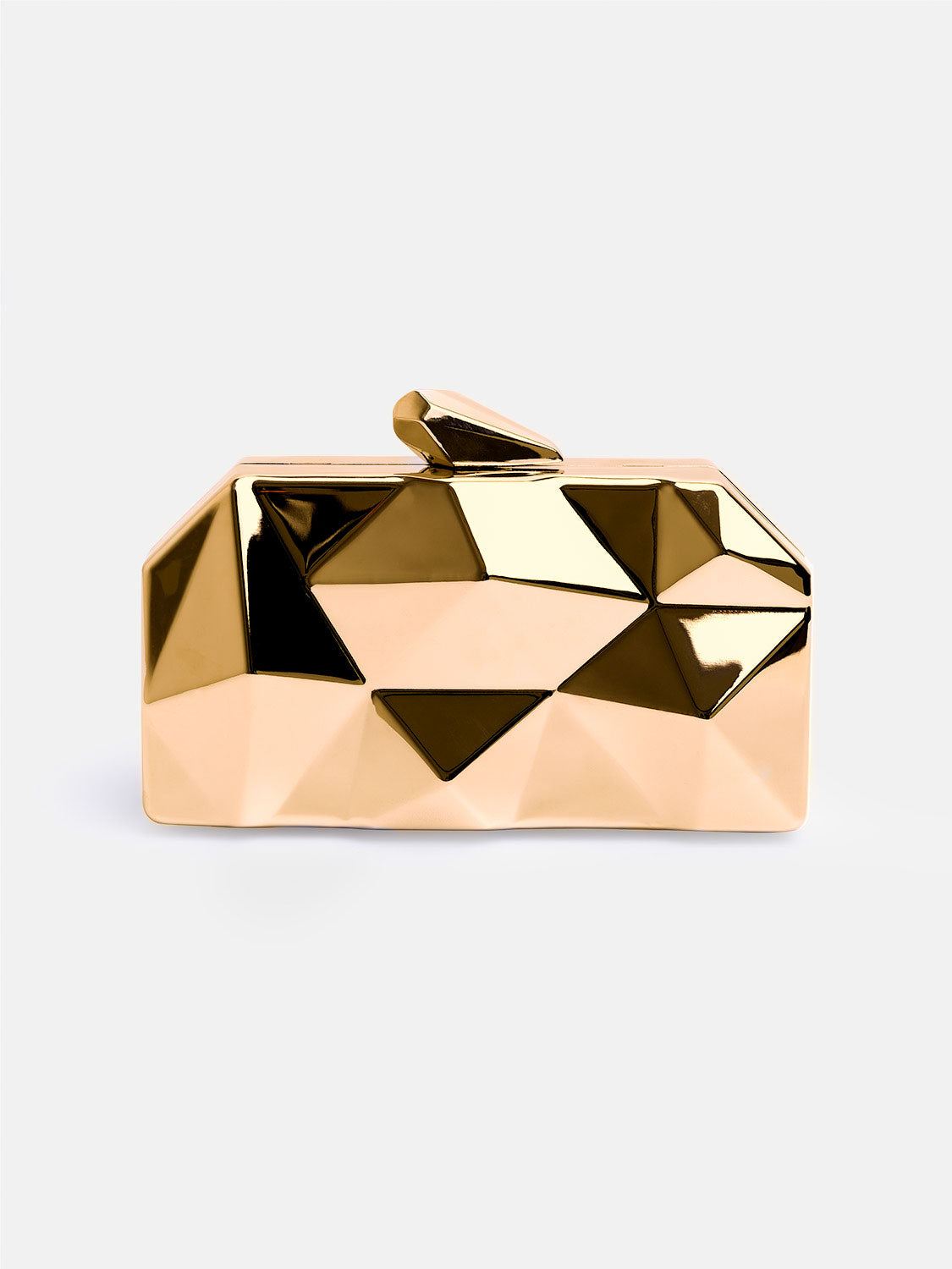 Gold 'Melanie' Geometric Pattern Clutch Bag, Image 1 of 1