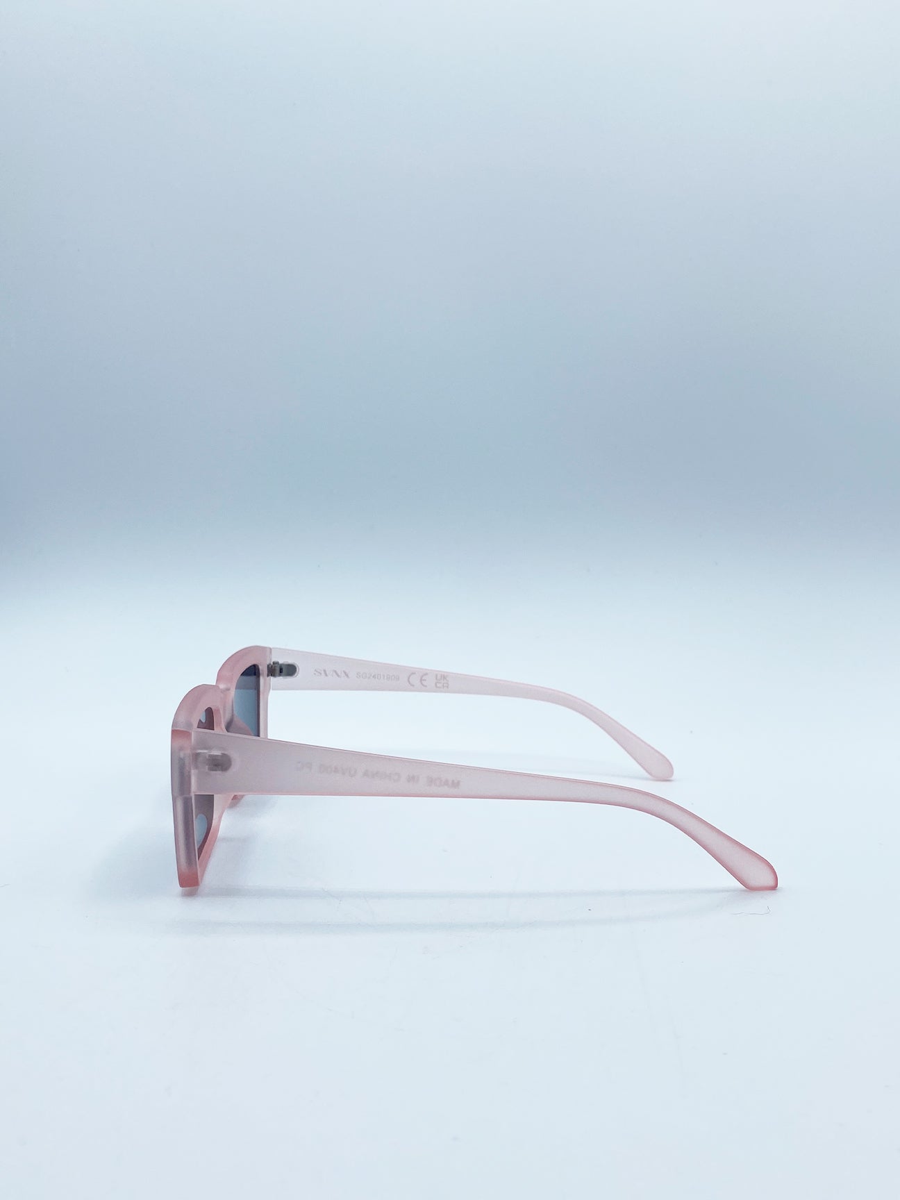 Pink Square Frame Sunglasses in Matte Pink with Black Lenses, Image 3 of 6