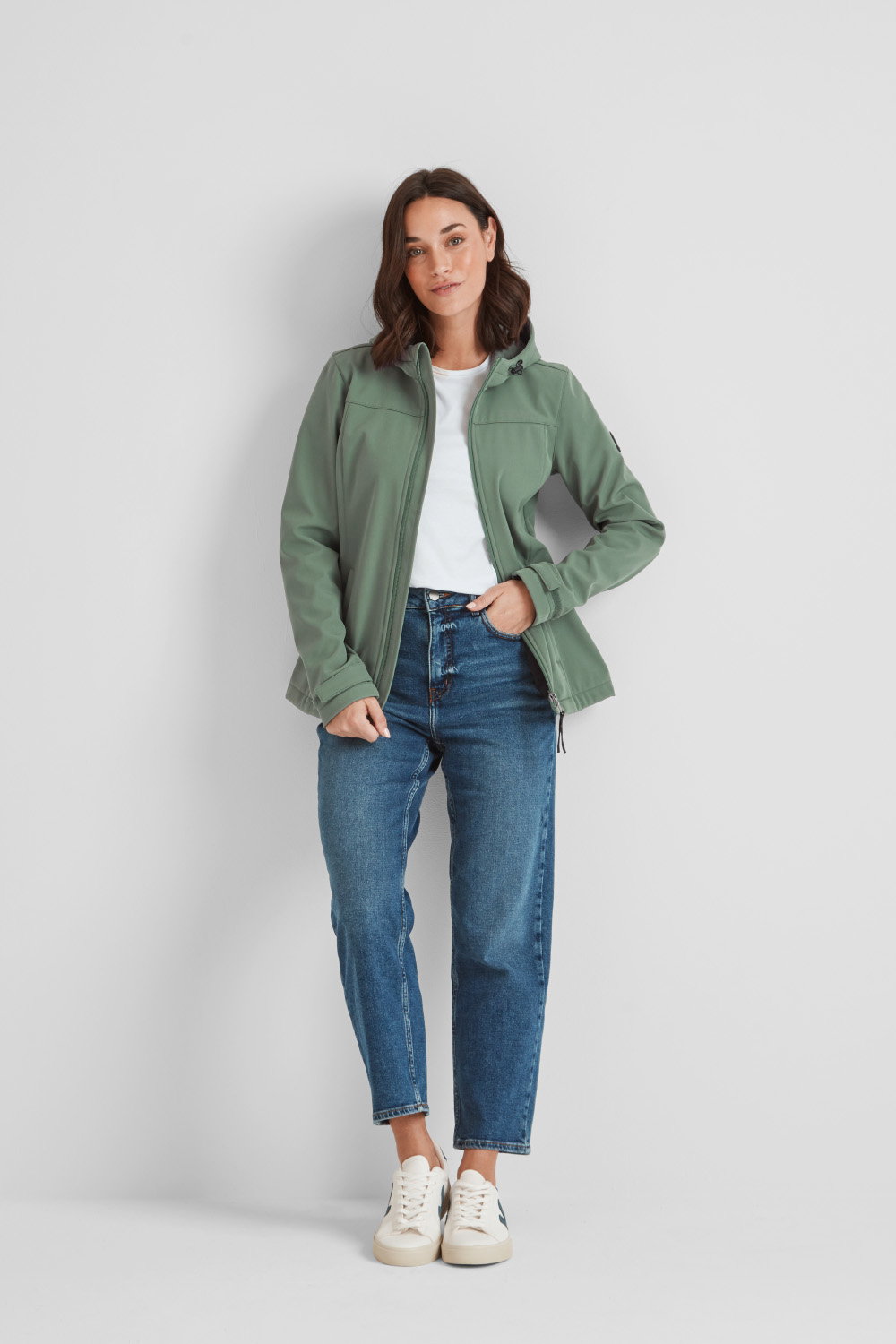 Pale Green Keld Shower Resistant Hooded Jacket, Image 4 of 6