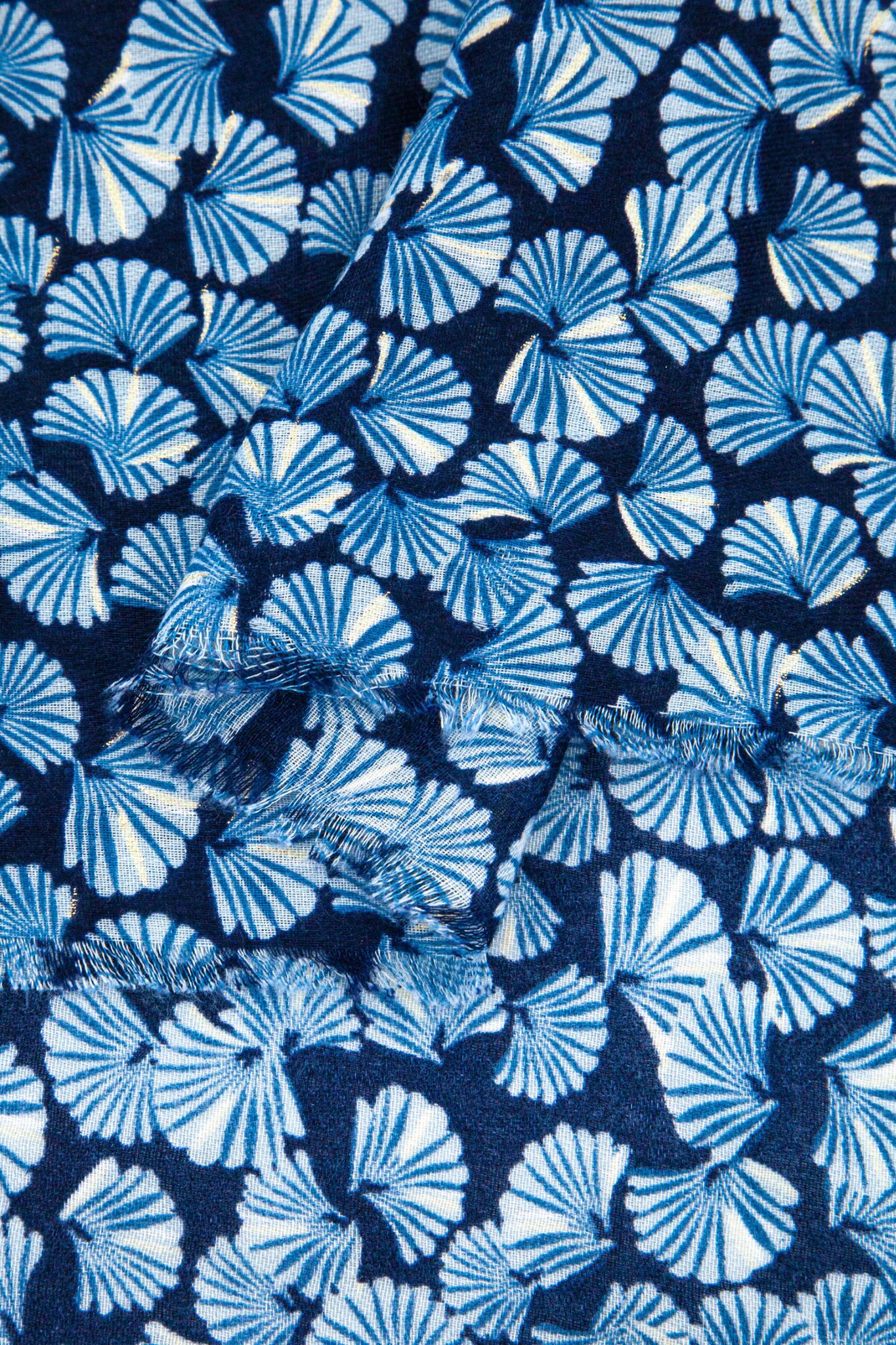 Blue Sarta Blue Retro Fan Lightweight Scarf, Image 3 of 5