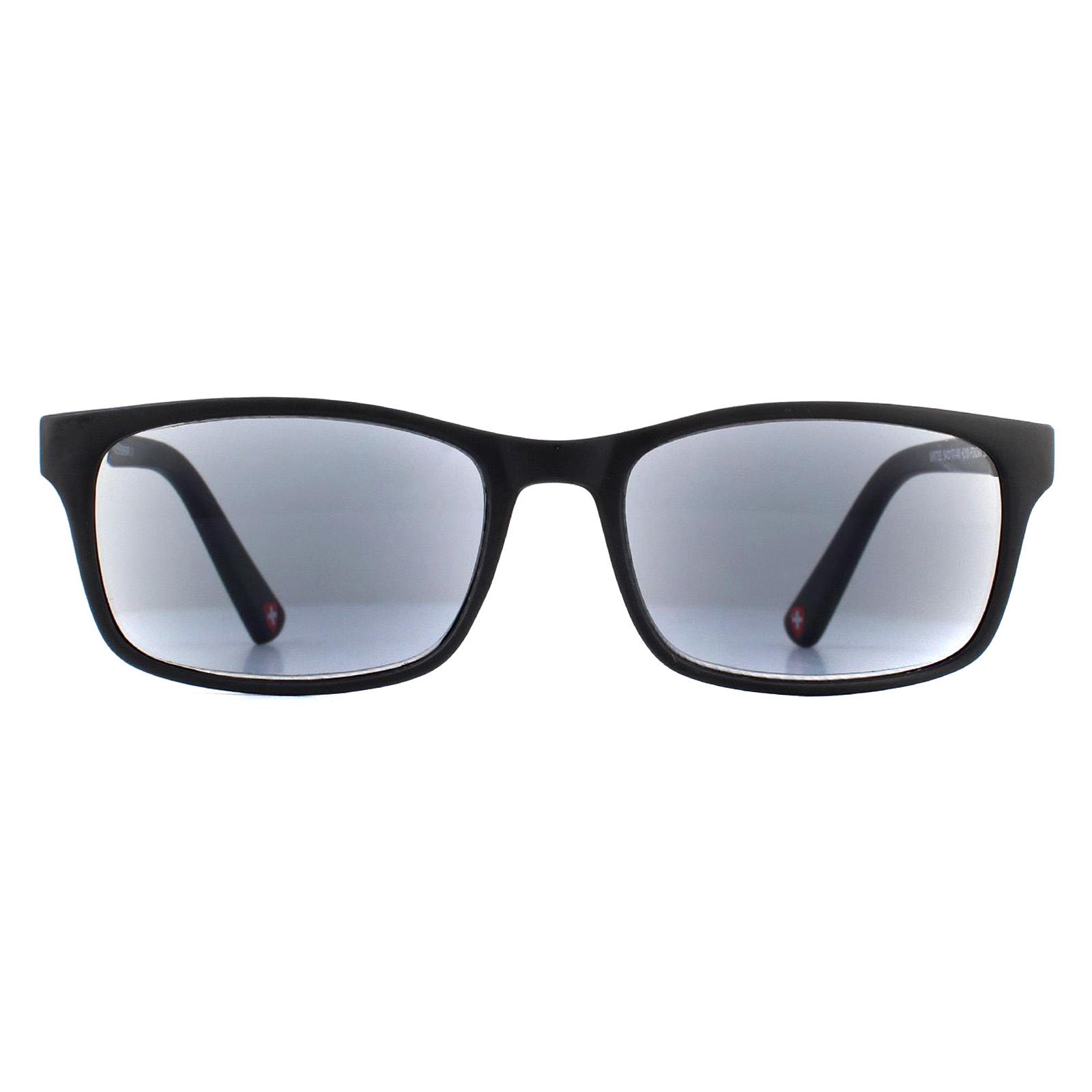Black Montana Black Rectangle Black Grey Readers +2.00 Sunglasses, Image 1 of 4