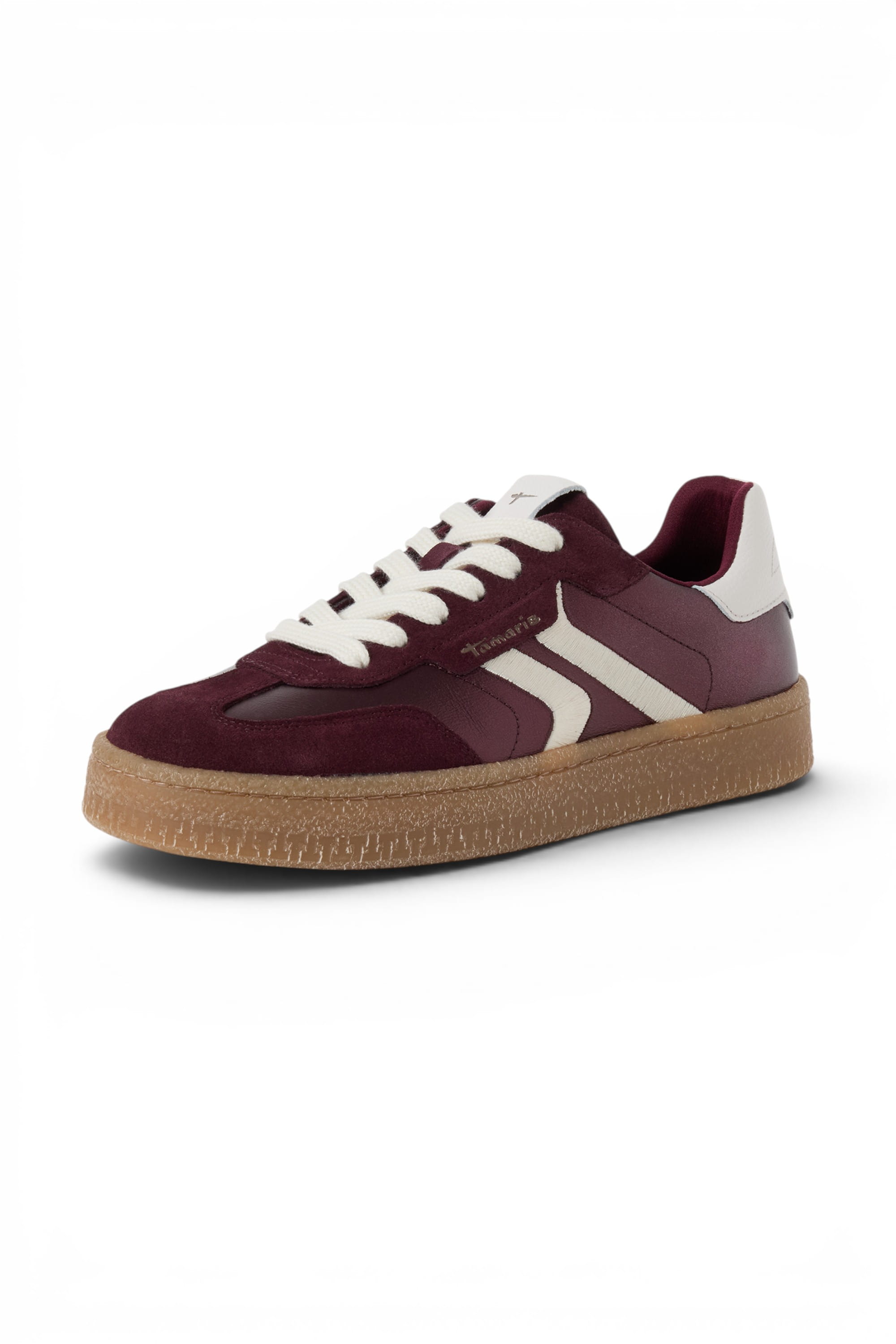 Wine Leather Trainers Sneaker Shoes, Image 2 of 8