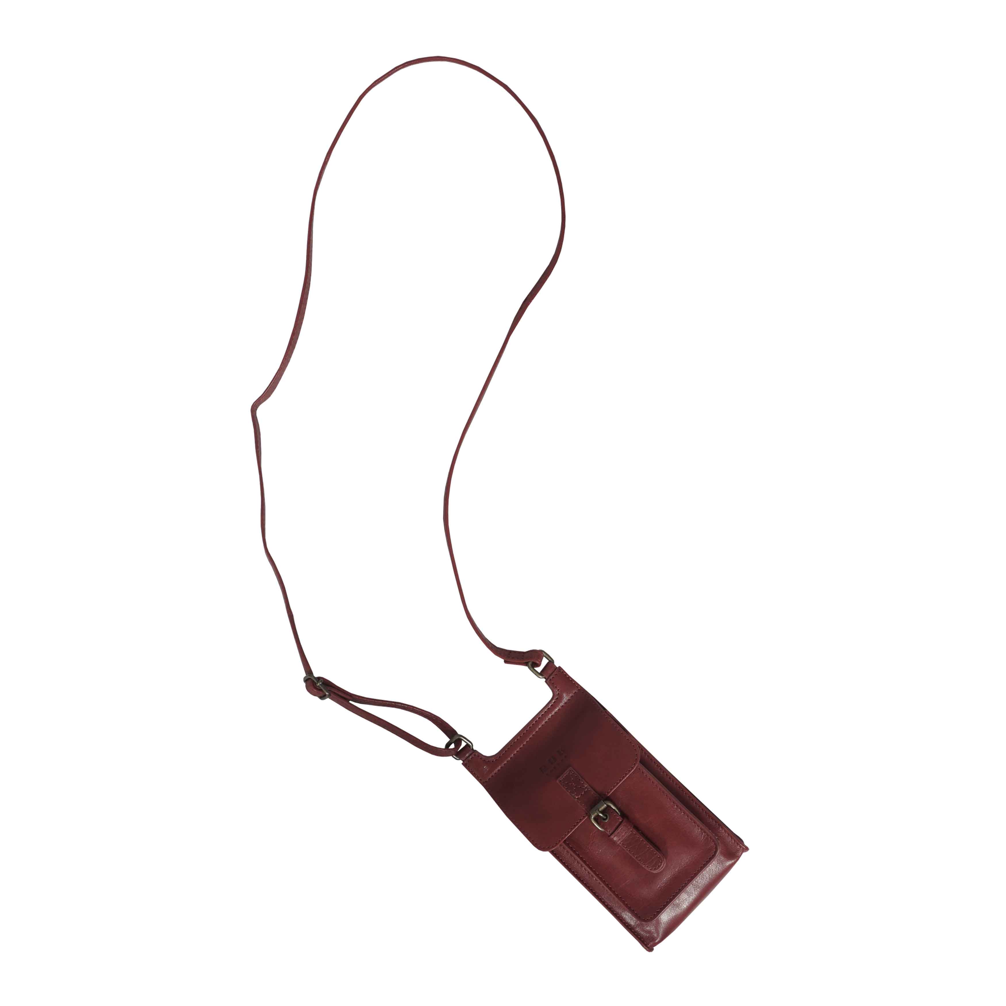 Red 'MYLA' Real Leather Mobile Phone Crossbody Bag, Image 4 of 6