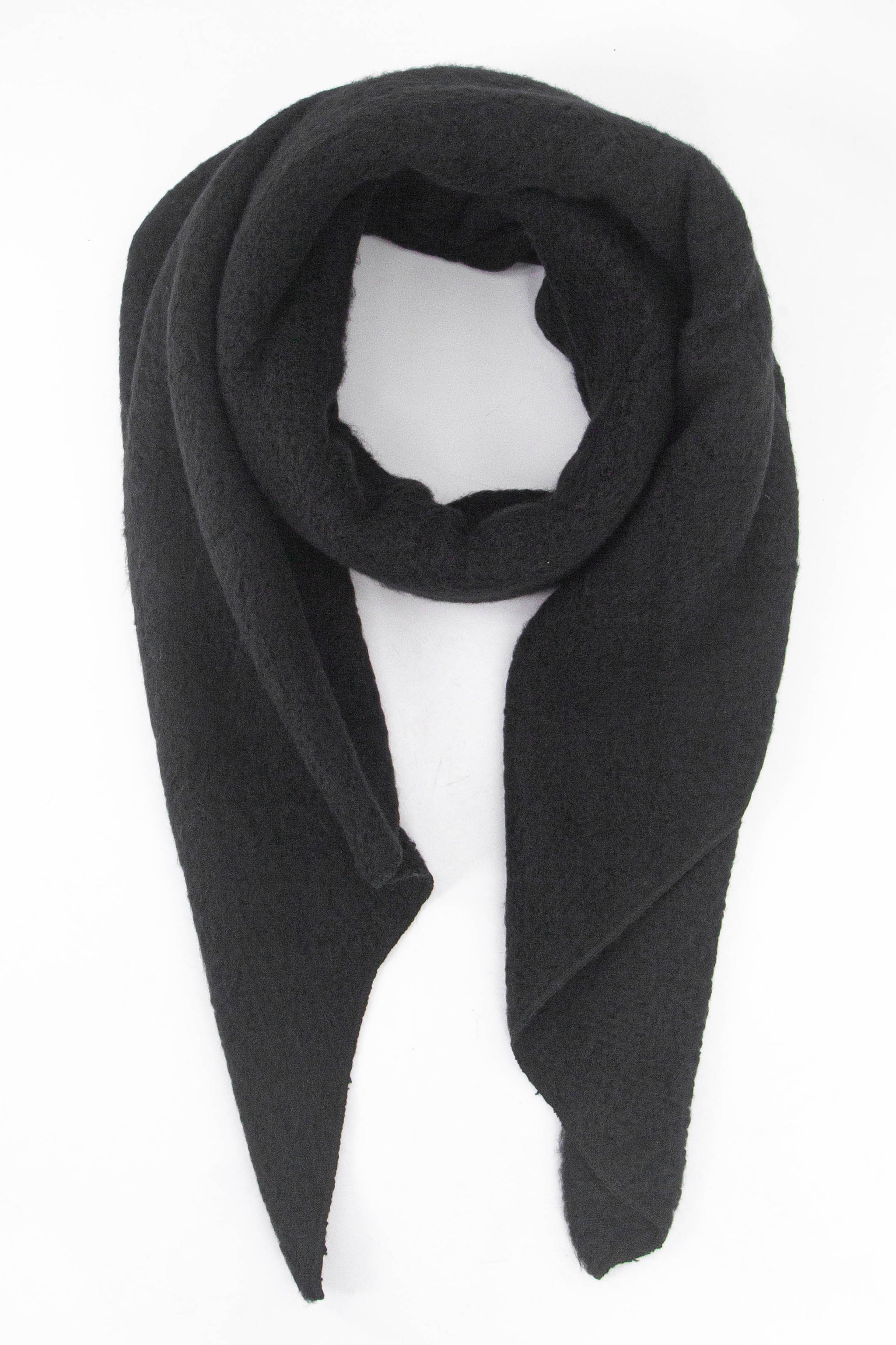 Black Sarta Black Plain Heavyweight Asymmetric Winter Scarf, Image 1 of 4