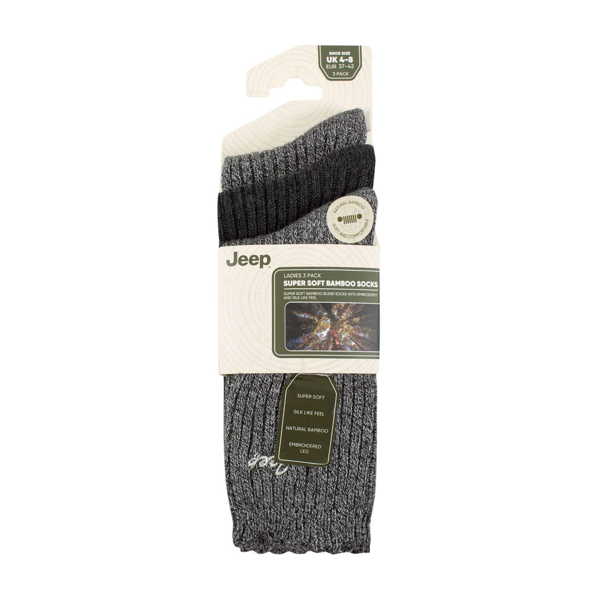 Black 3 Pack Super Soft Bamboo Socks, Image 3 of 3