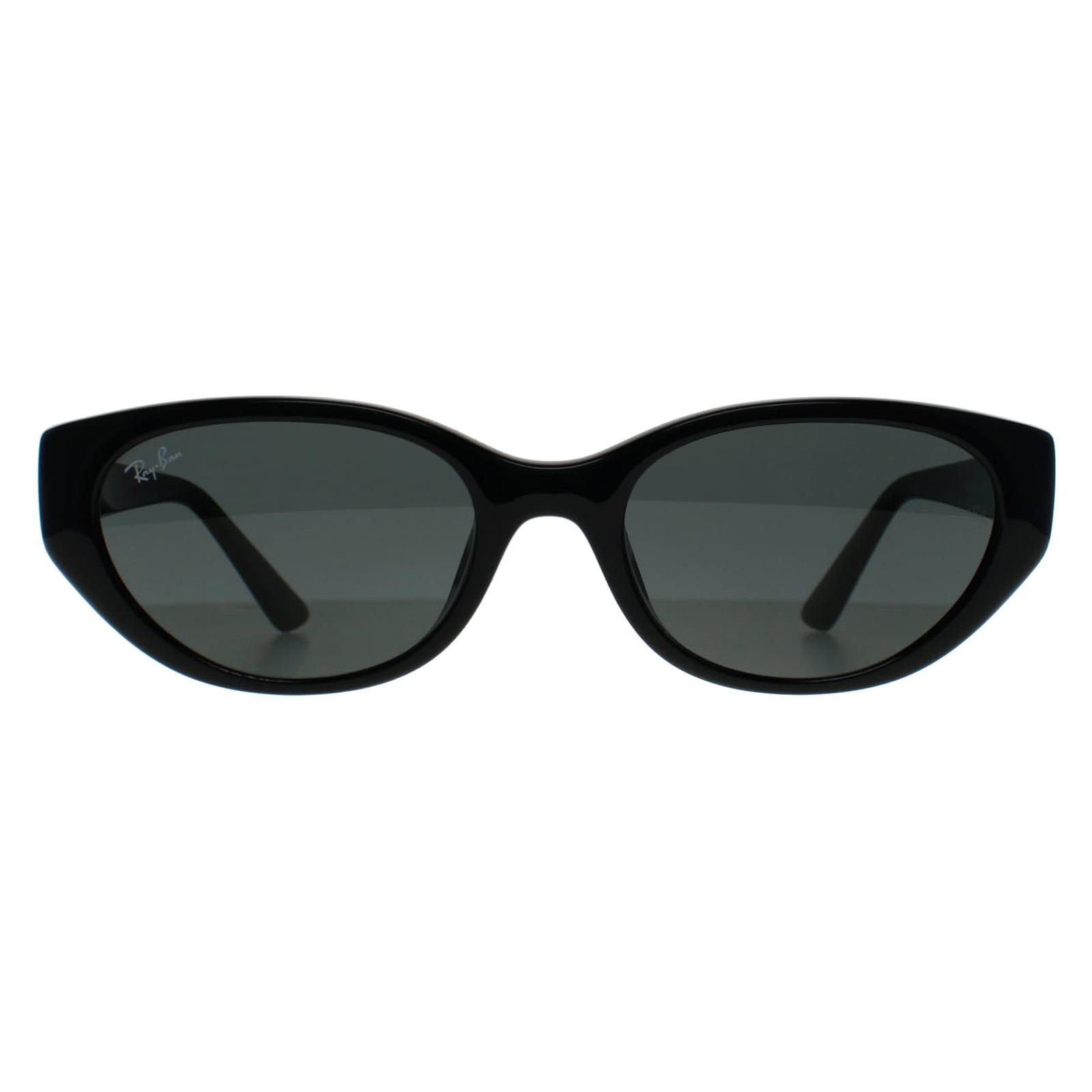Black Ray-Ban Black Oval Polished Black Dark Grey RB4457D Bio Based, Image 1 of 3