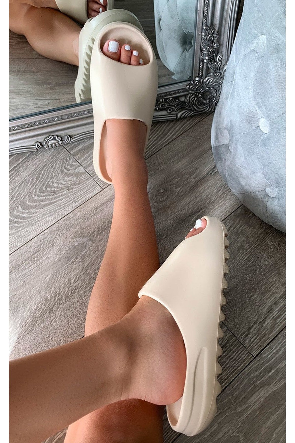 Beige iKrush Beige Lou Slip On Sandals, Image 7 of 8