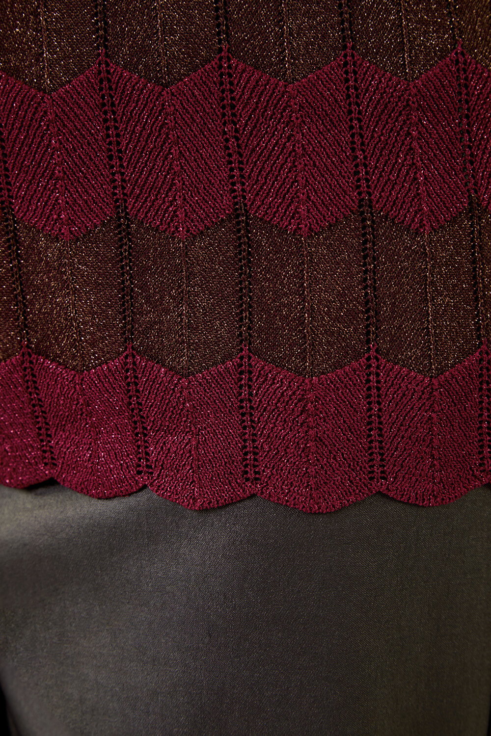 Red Shimmer Knitted Top, Image 6 of 5