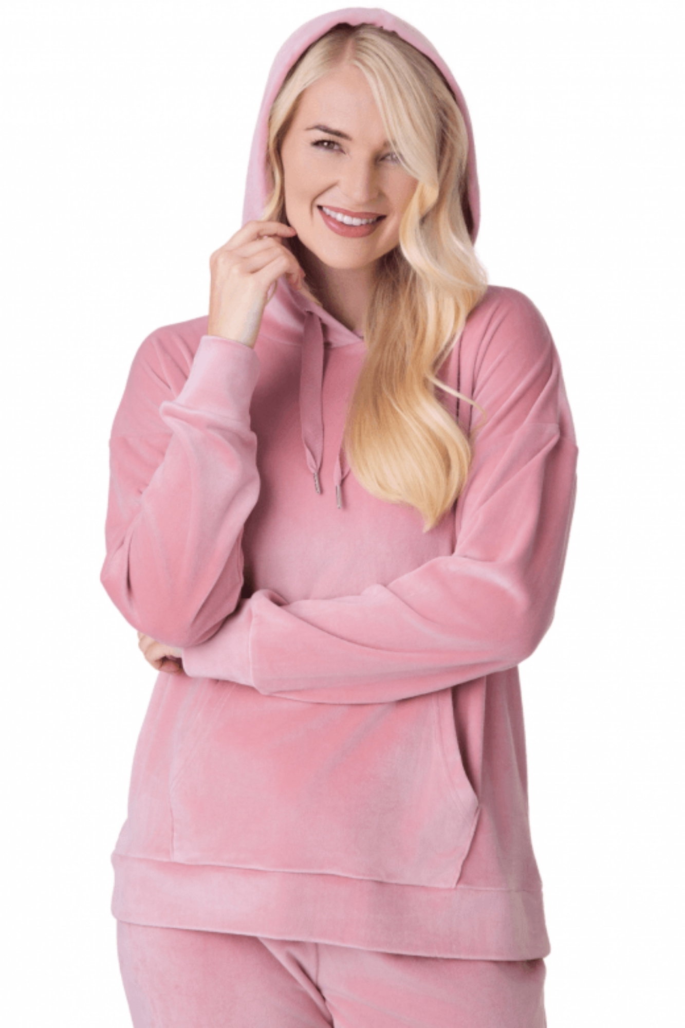Pink Camille Lingerie Pink Supersoft Velour Loungewear Pyjama Set, Image 5 of 5