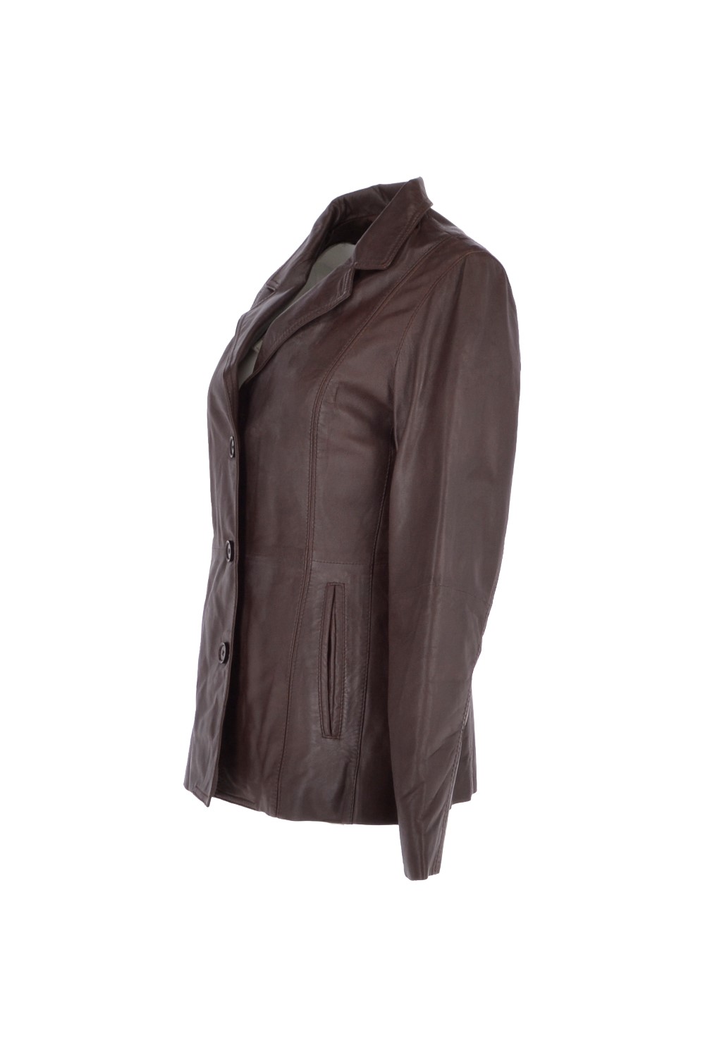 Brown Ashwood Leather Brown 'Angela' Leather Blazer Jacket, Image 2 of 4