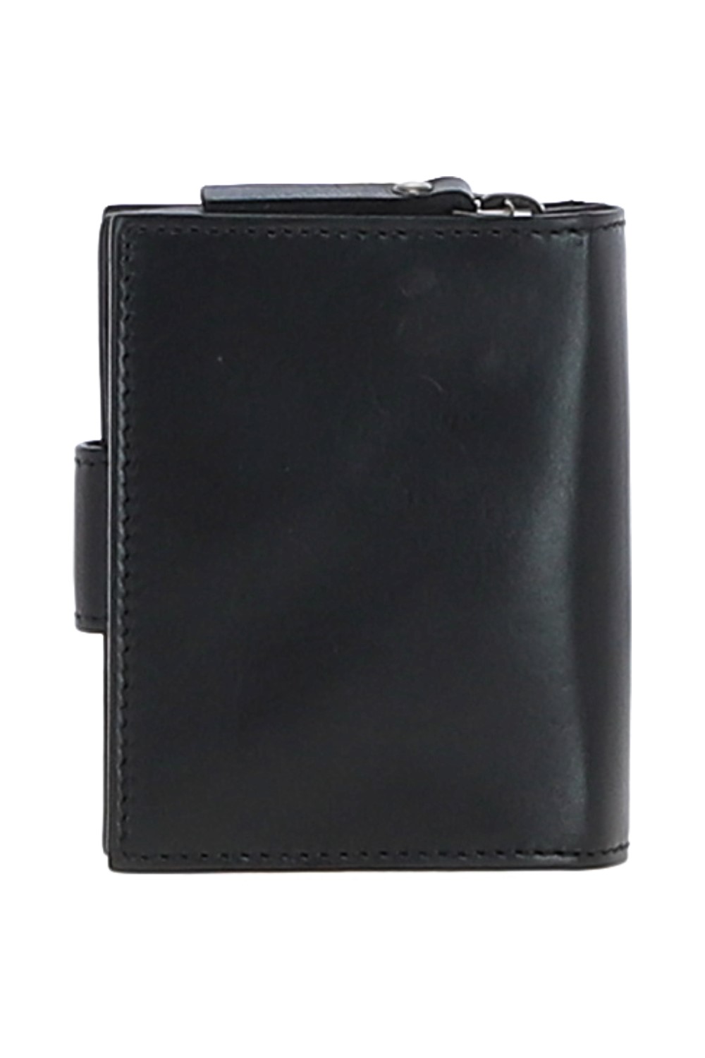 Black Real Leather Purse with Turnlock & Zip Pocket, Image 3 of 3