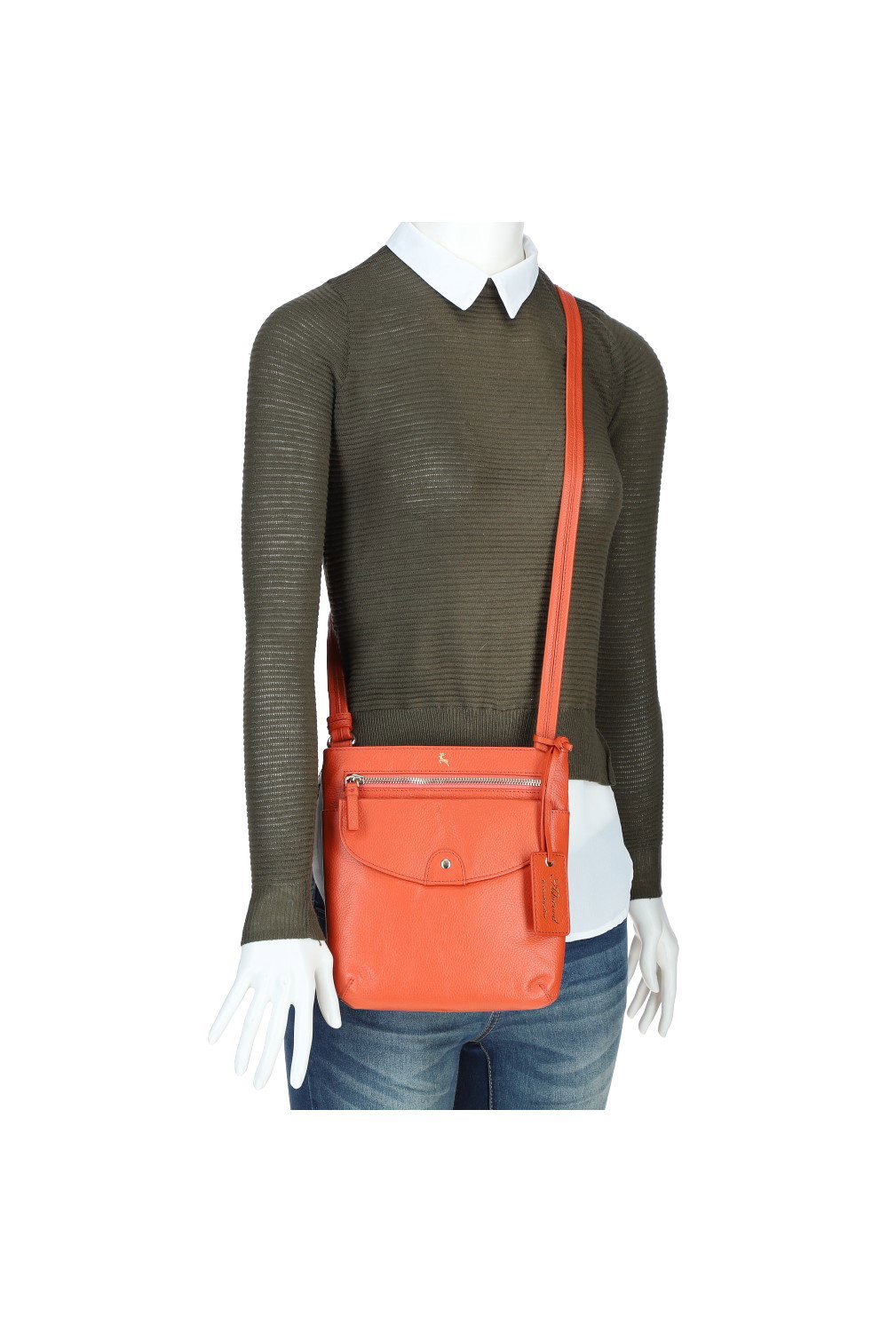 Orange Ashwood Leather Orange 'Five CB' Real Leather Cross Body Bag, Image 5 of 5