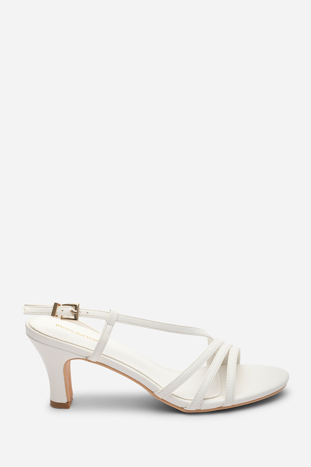 White 'Mykonos' Mutli Strap Slingback Low Block Heel, Image 2 of 6