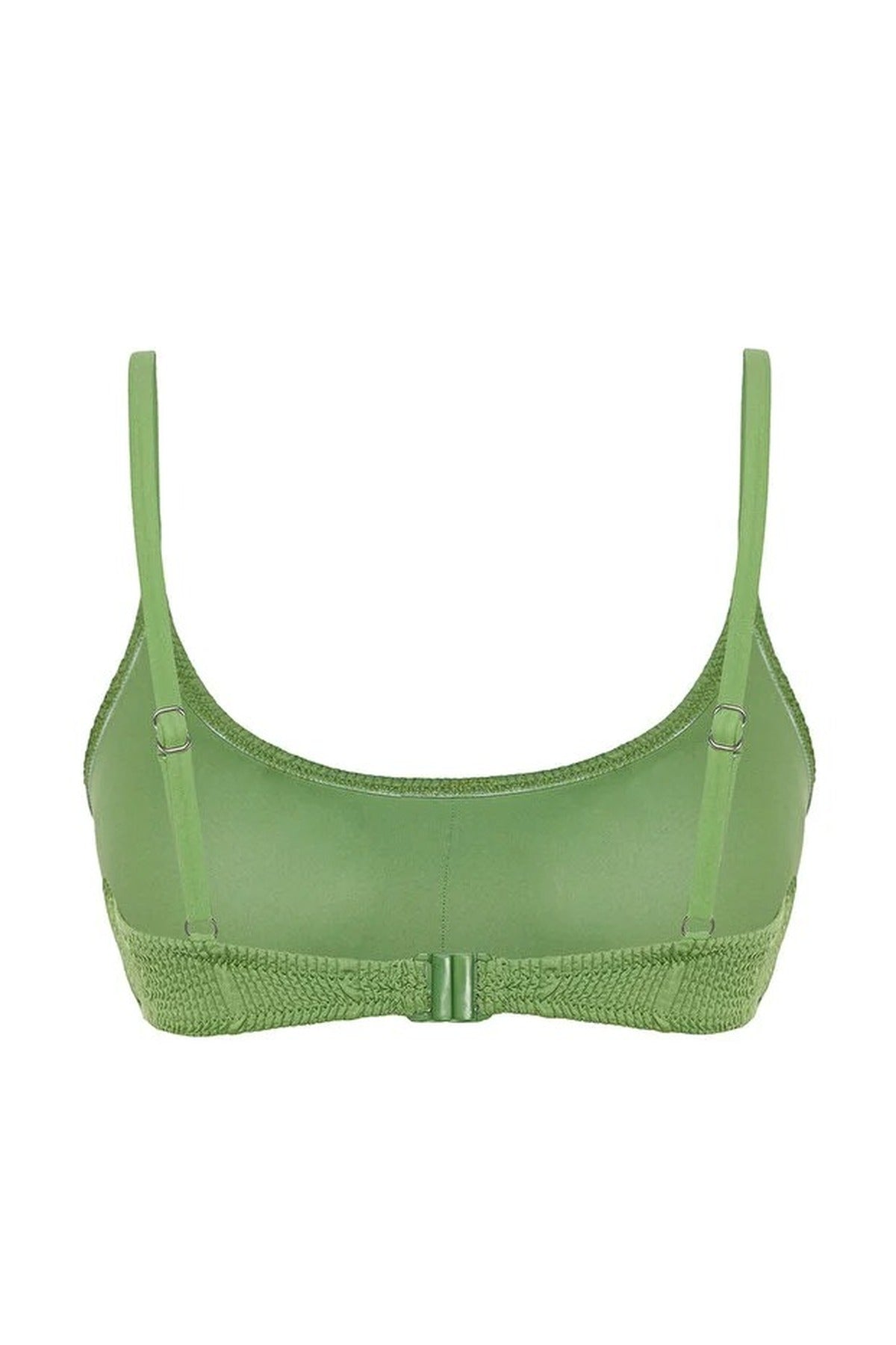 Green Textured Padded Bralette Bikini Top, Image 3 of 4