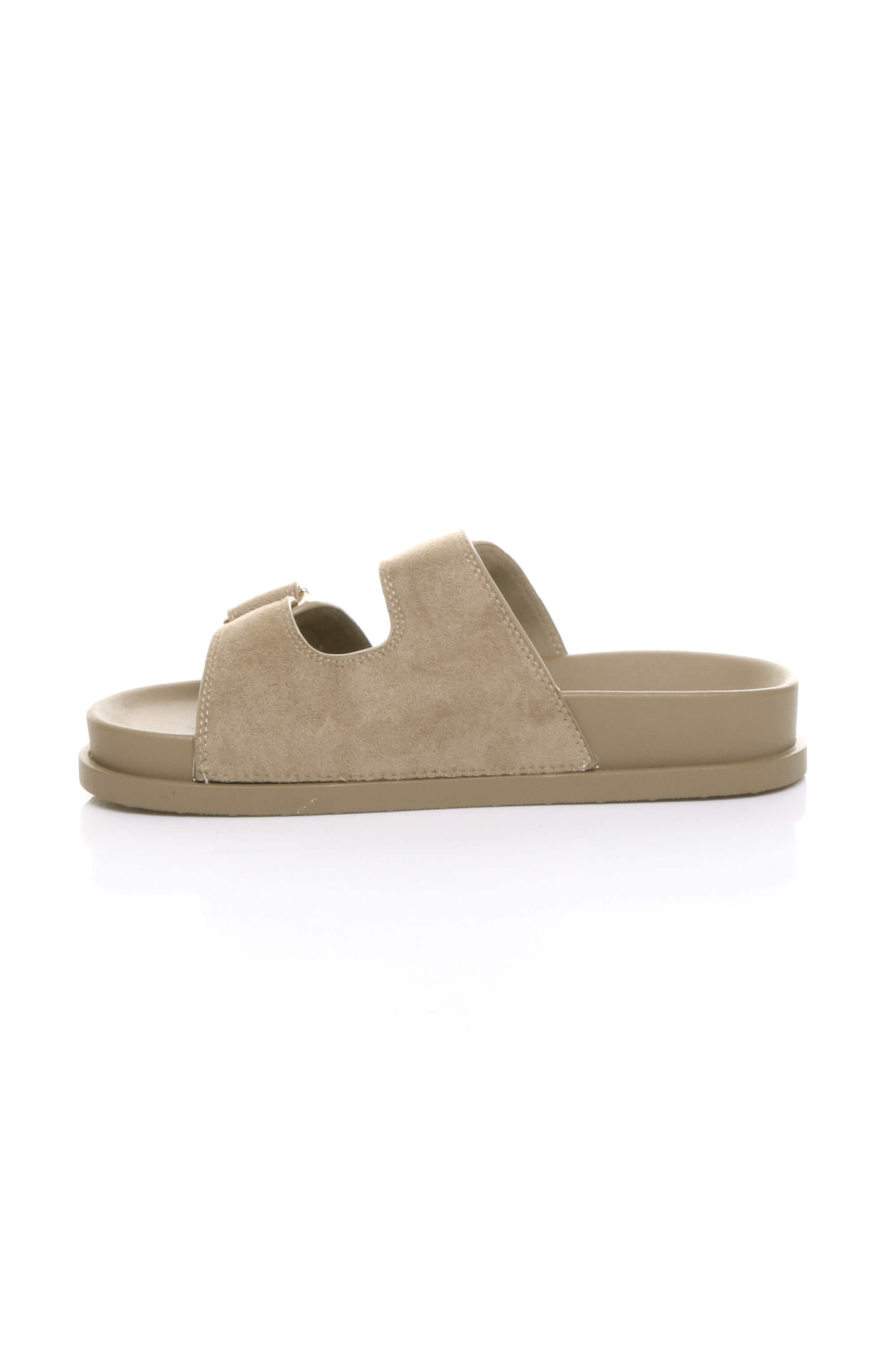 Taupe AJVANI Taupe Flatform Double Buckle Footbed Sandals, Image 3 of 4