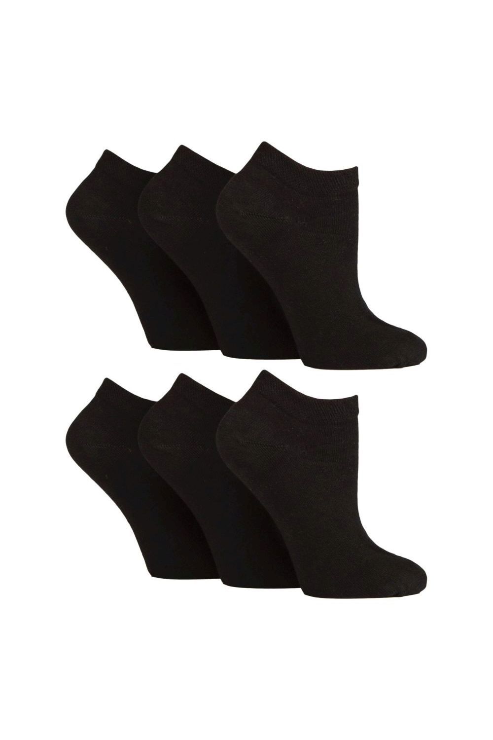 Black 6 Pack Trainer Cotton Rich Socks, Image 1 of 5