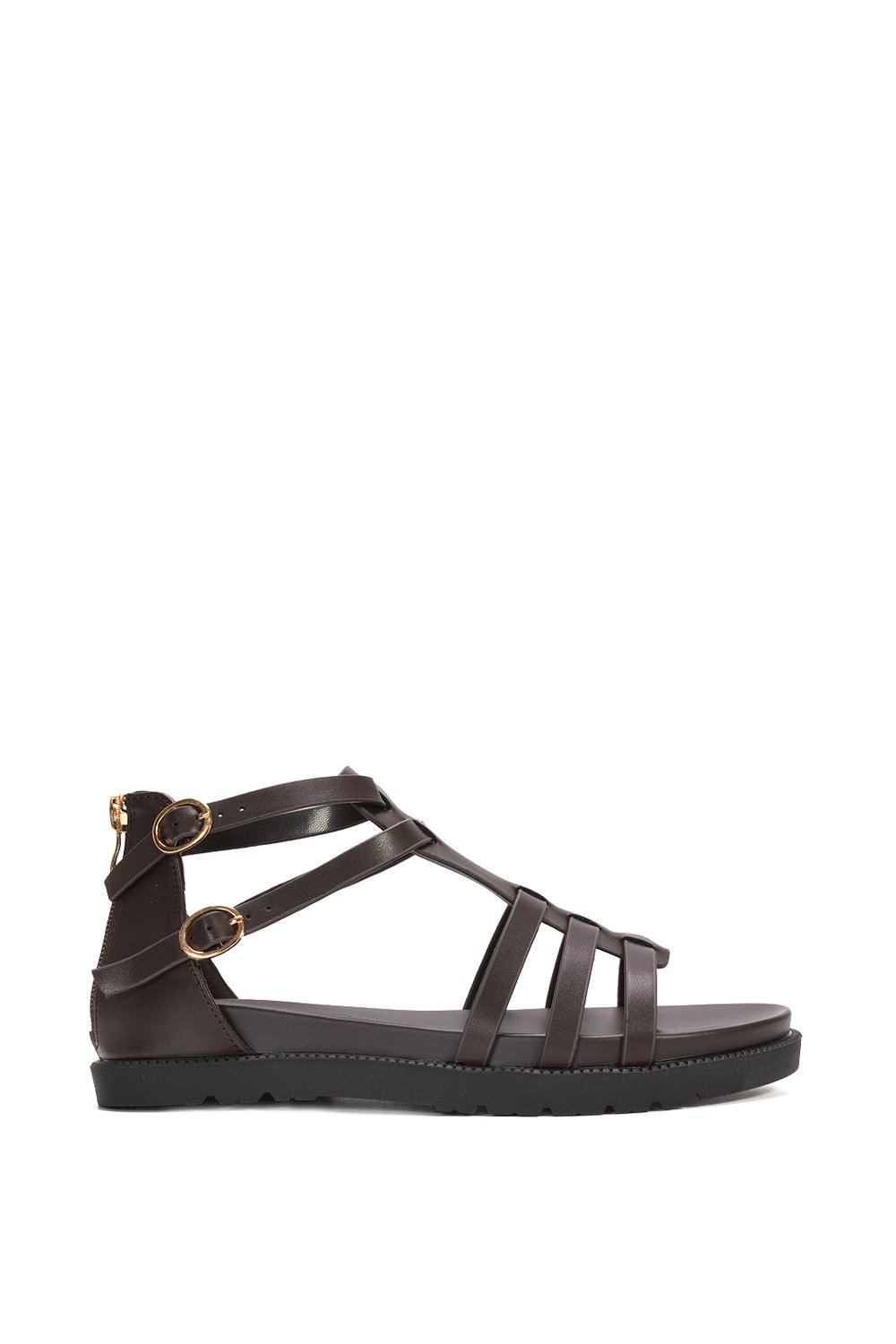 Brown XY LONDON Brown 'Haden' Flatform Gladiator Sandals With Chunky Sole, Image 1 of 6