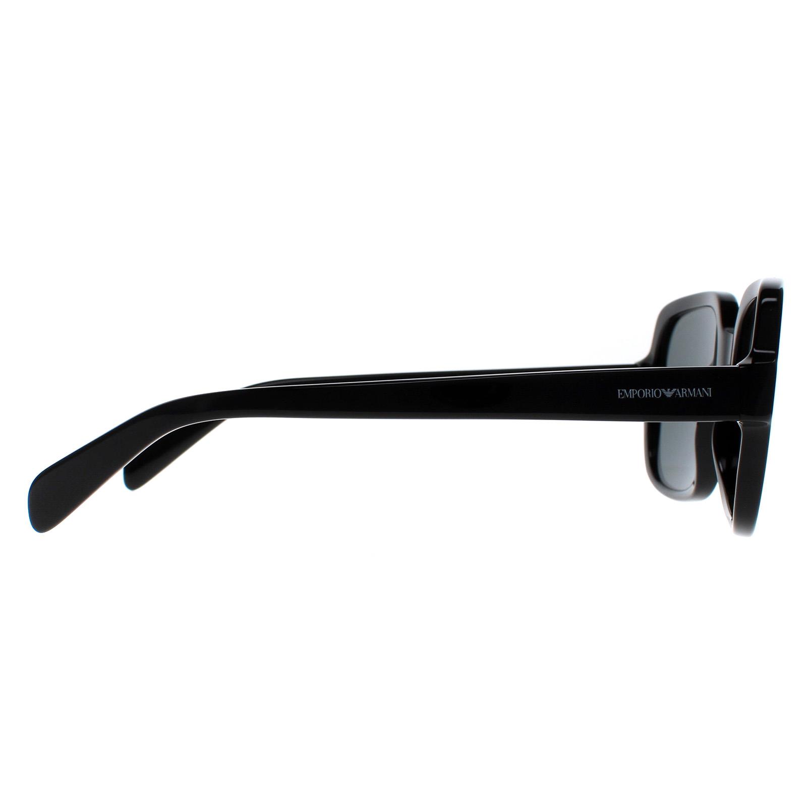 Black Emporio Armani Black Square Shiny Black Dark Grey EA4195, Image 4 of 5