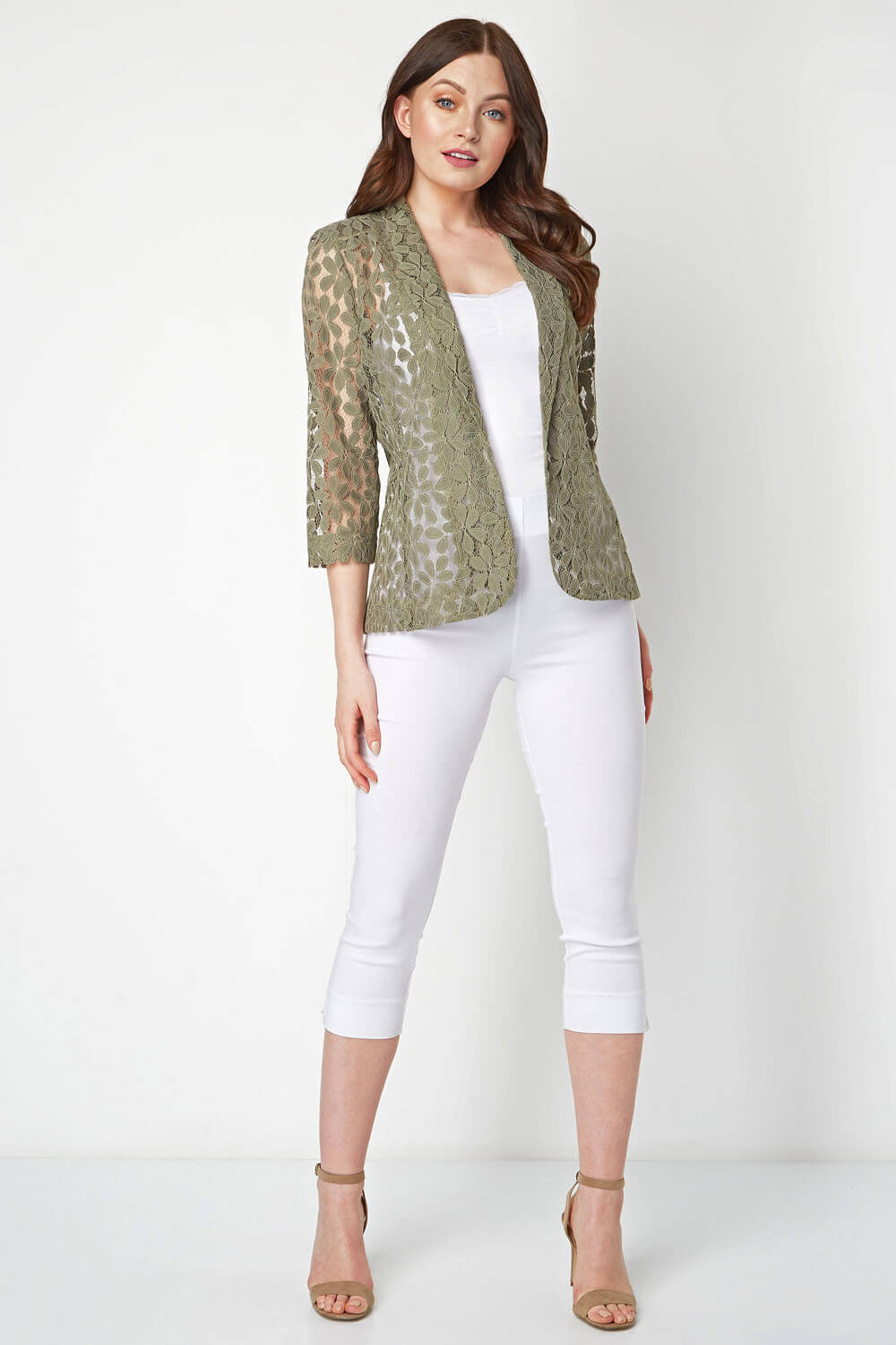 KHAKI Petal Lace Jacket, Image 3 of 9