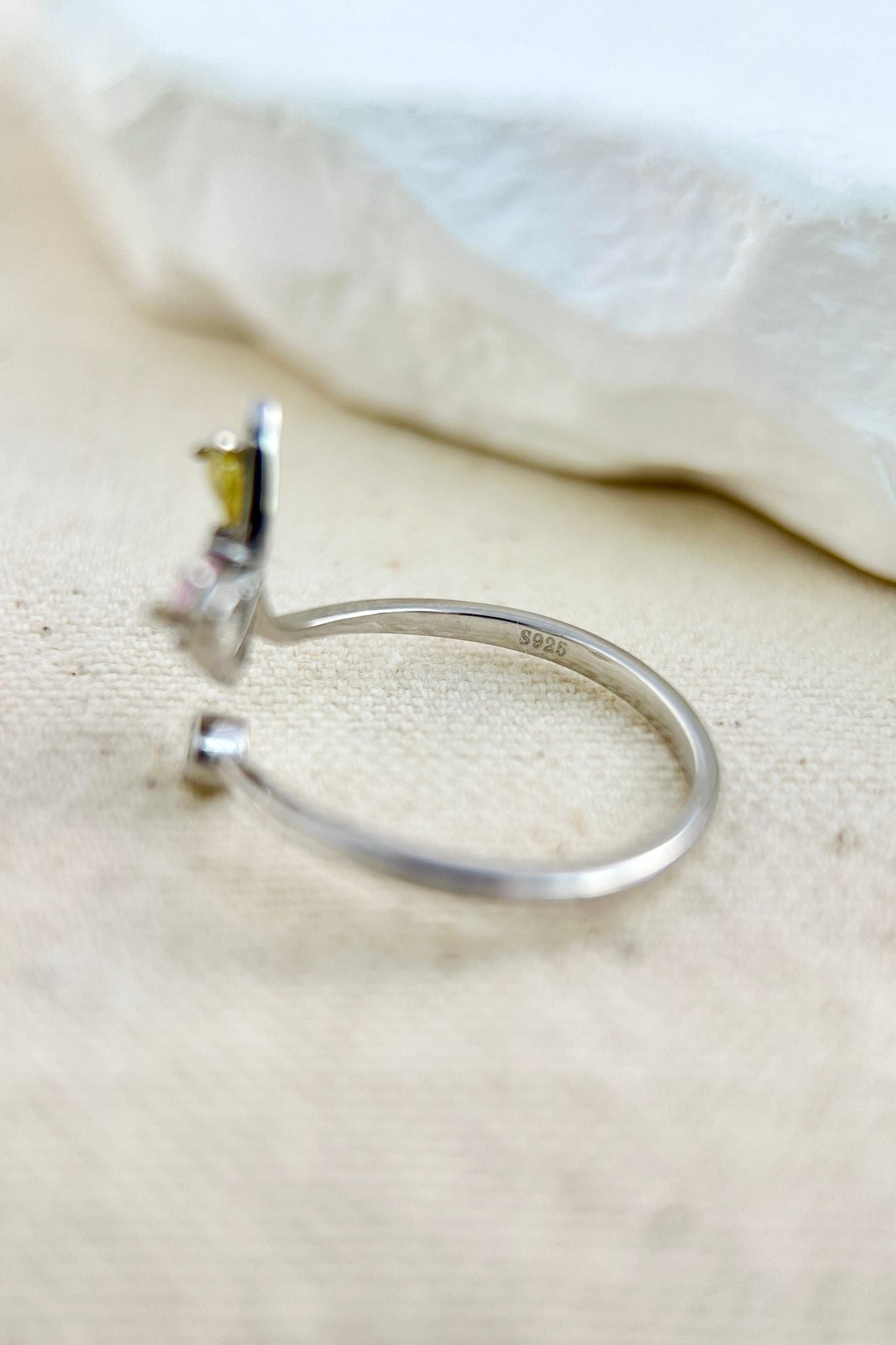 Multi Sterling Silver CZ Butterfly Ring, Image 4 of 4