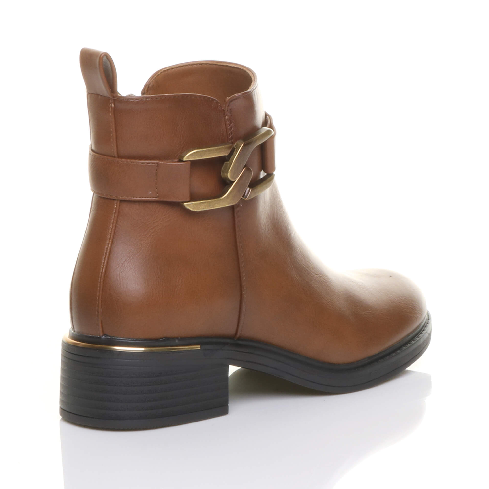Camel AJVANI Camel Flat Low Heel Ankle Boots, Image 4 of 6