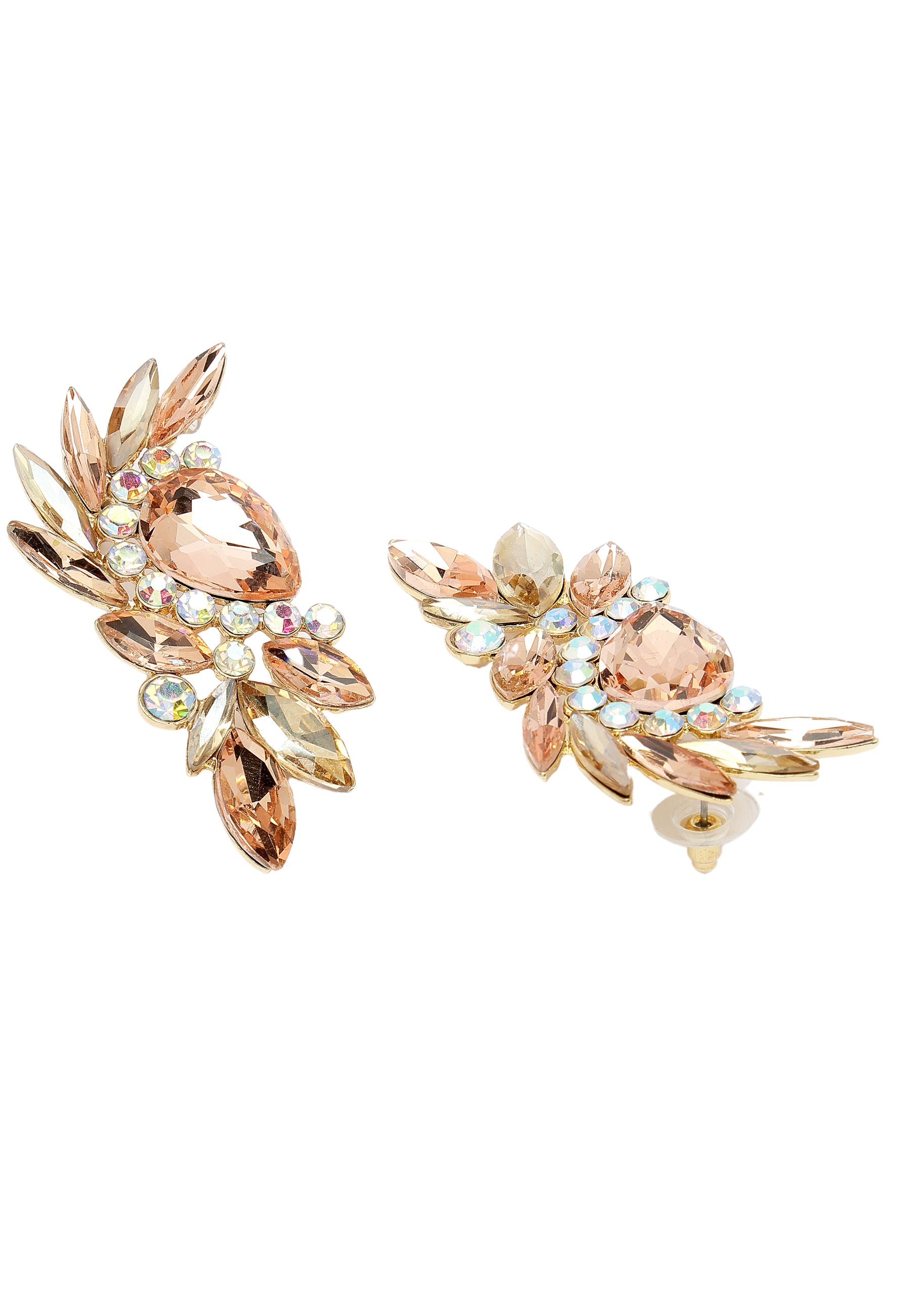 Orange Diva Collection Leafy Stud Earrings, Image 3 of 5