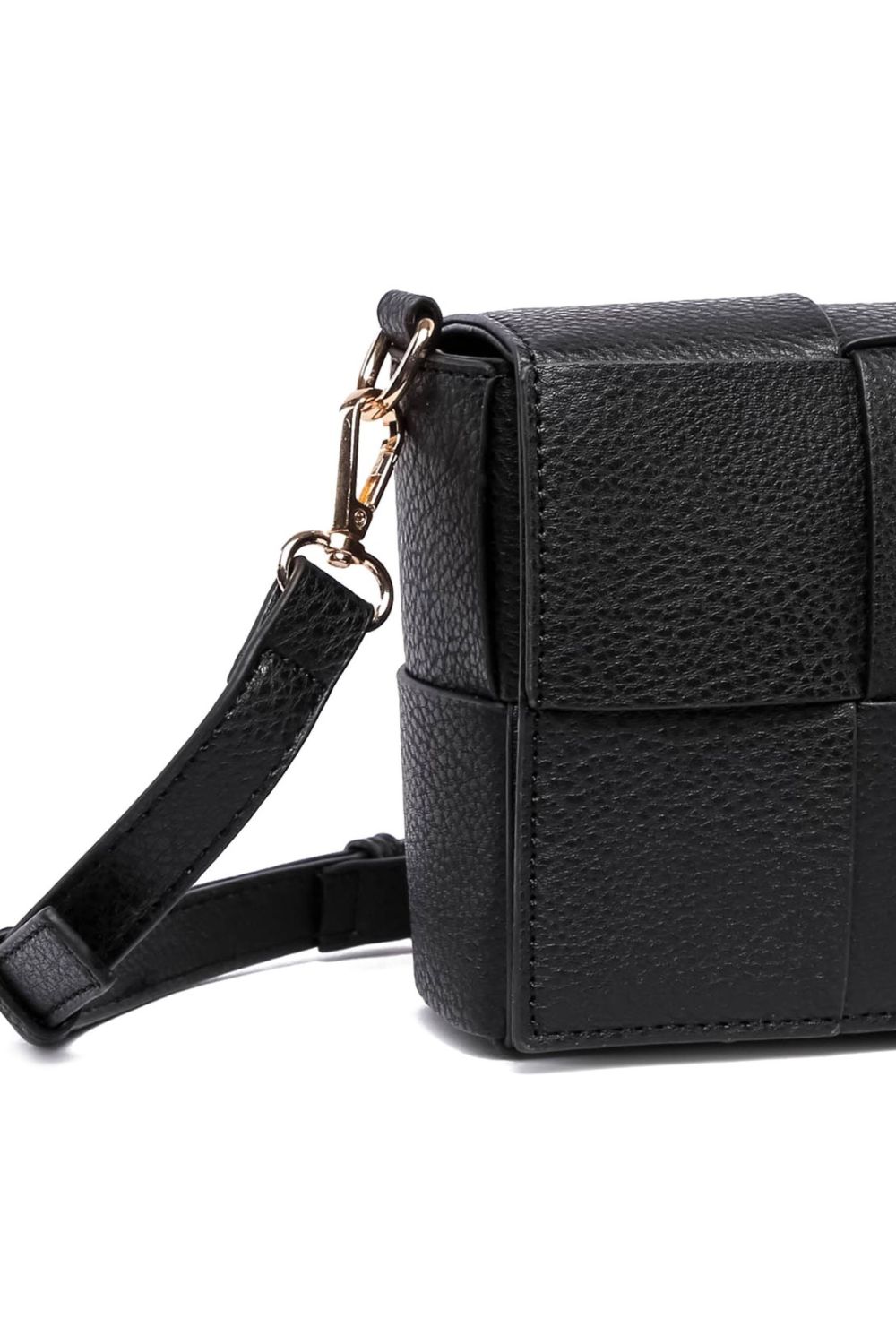 Black Cross Body Weave Bag, Image 2 of 2