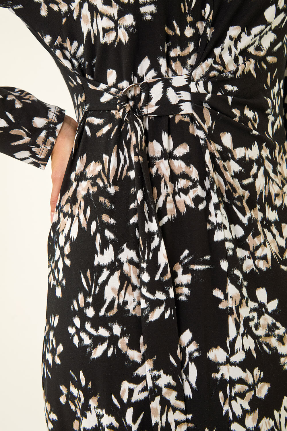 Black Dusk Printed Stretch Midi Dress, Image 6 of 5