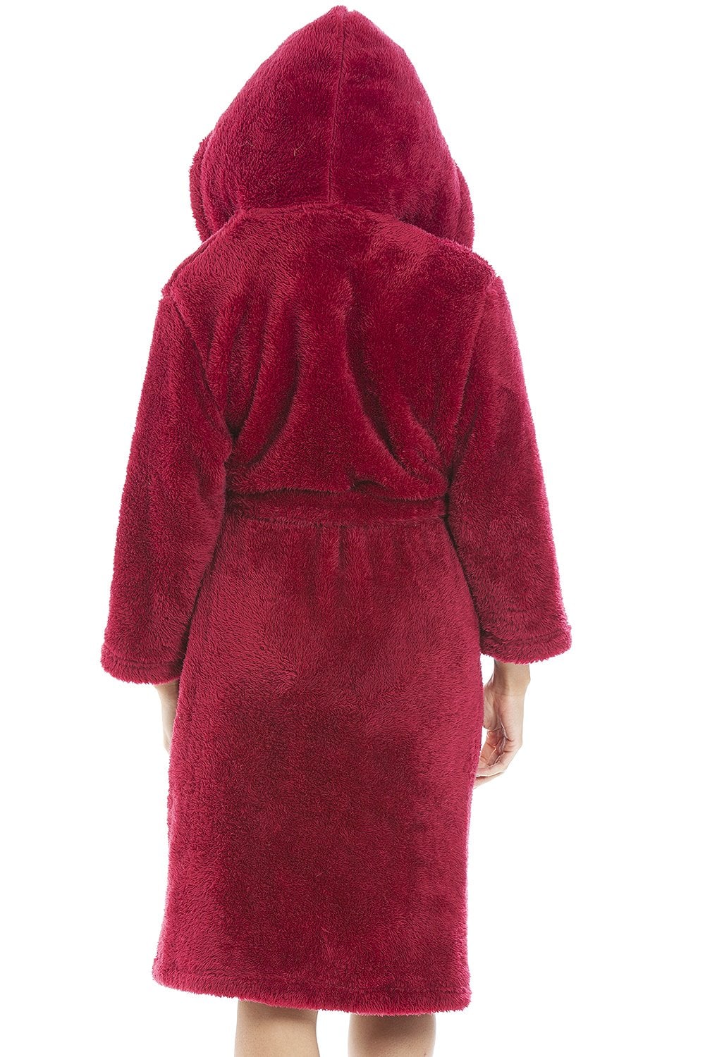 Magenta Super soft Fleece Hooded Robes, Image 5 of 5