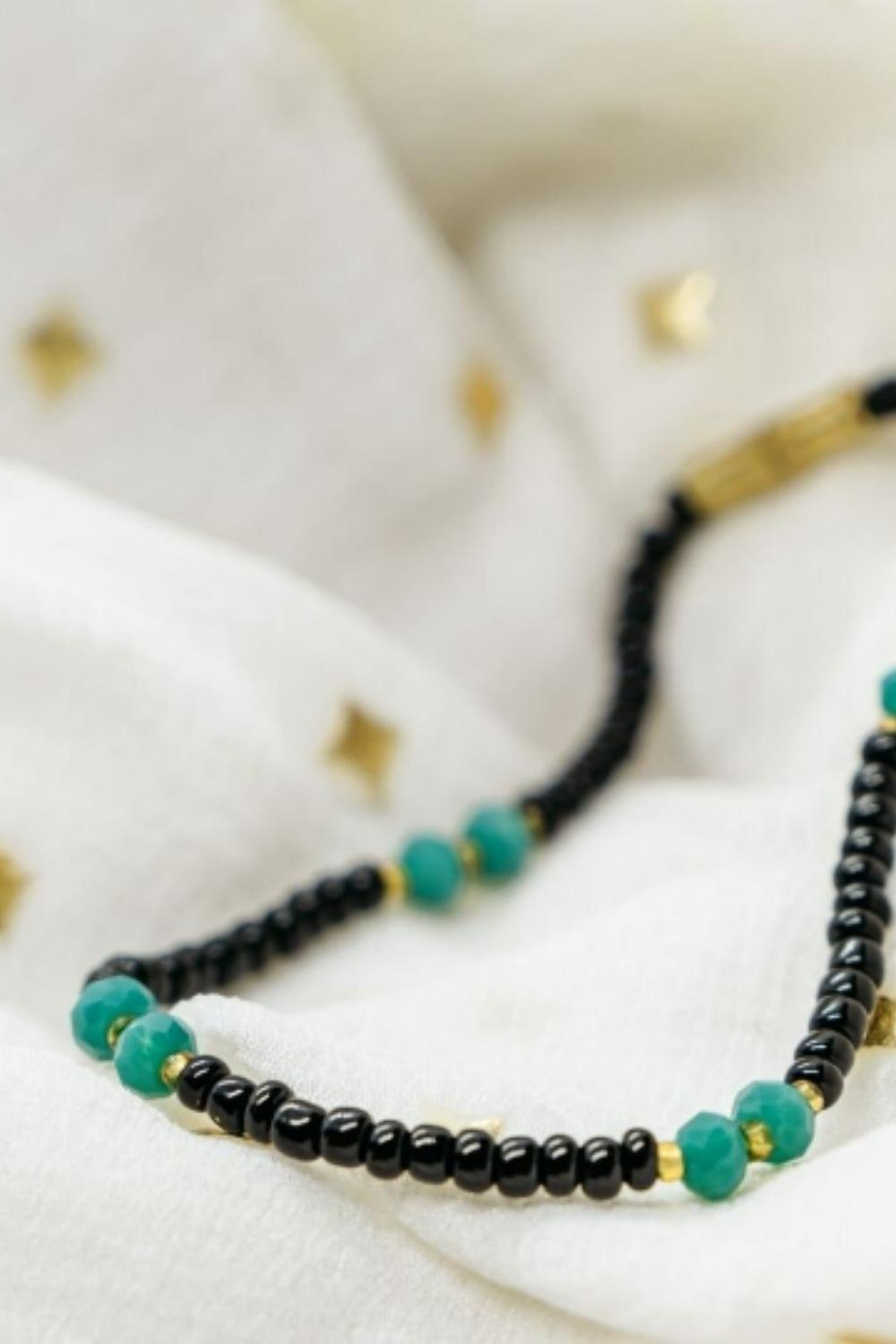 Green Beaded Nazaria Mangalsutra Bracelet, Image 1 of 1