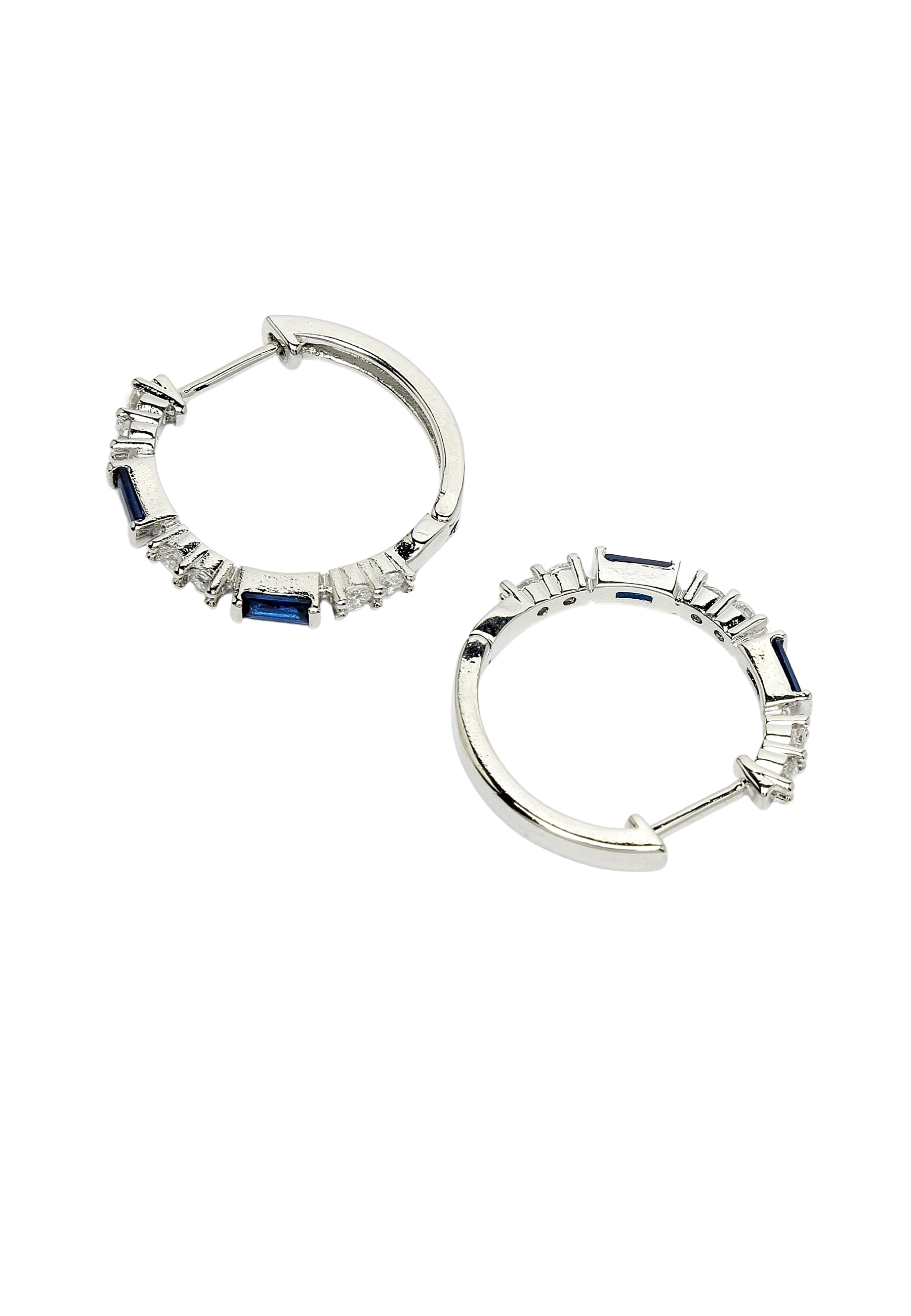 Blue Diva Collection Geometric Hoops, Image 3 of 5