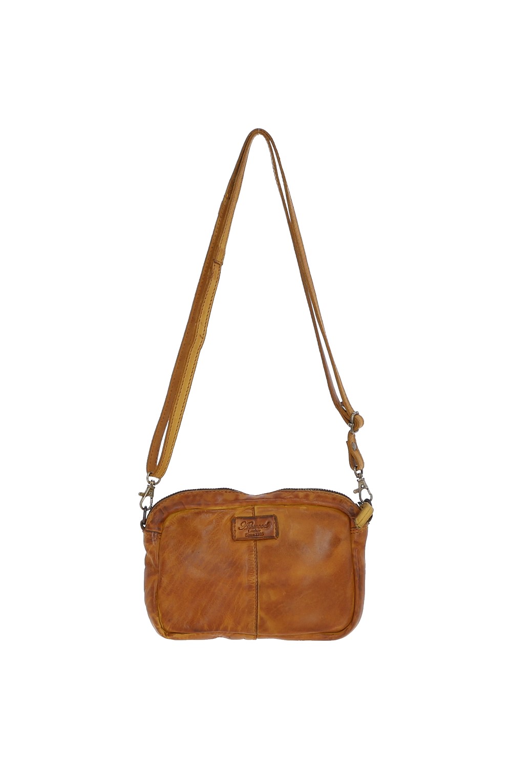 Yellow Real Leather Vintage Cross Body Bag, Image 4 of 5