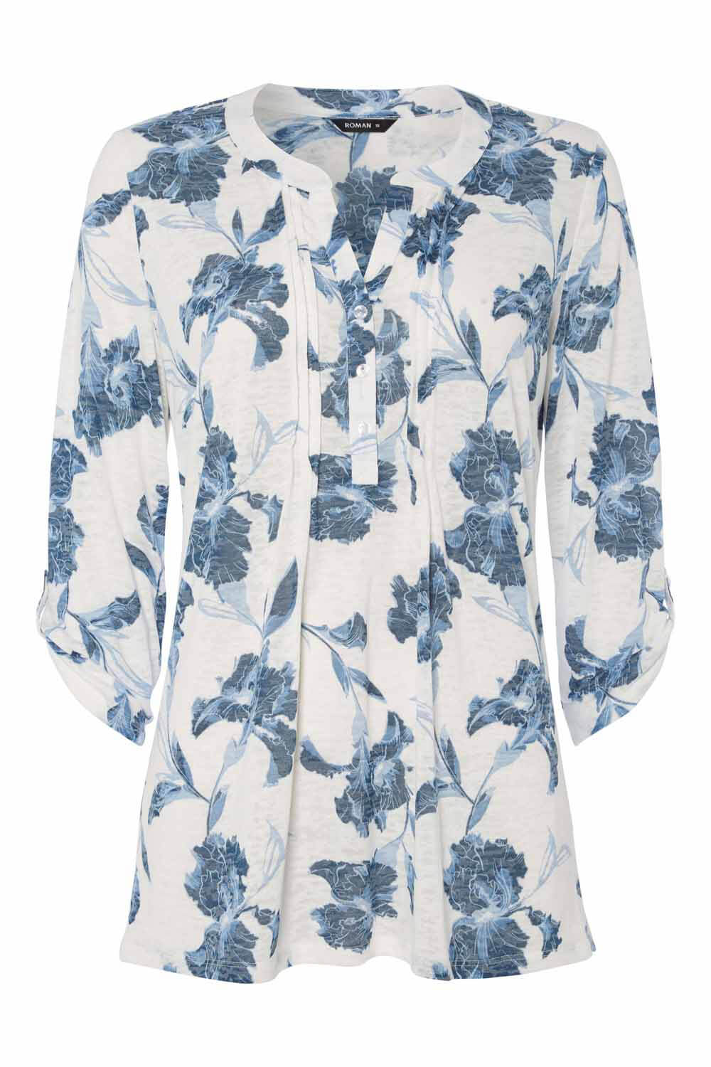 Ivory Floral Burnout Jersey Blouse, Image 5 of 4