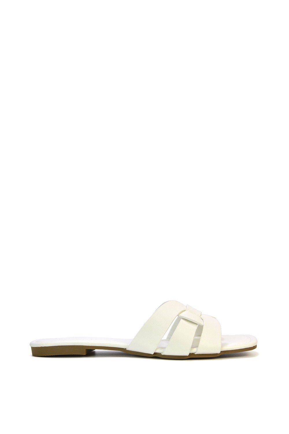 Black 'Luci' Strappy Slider Sandals With Square Toe