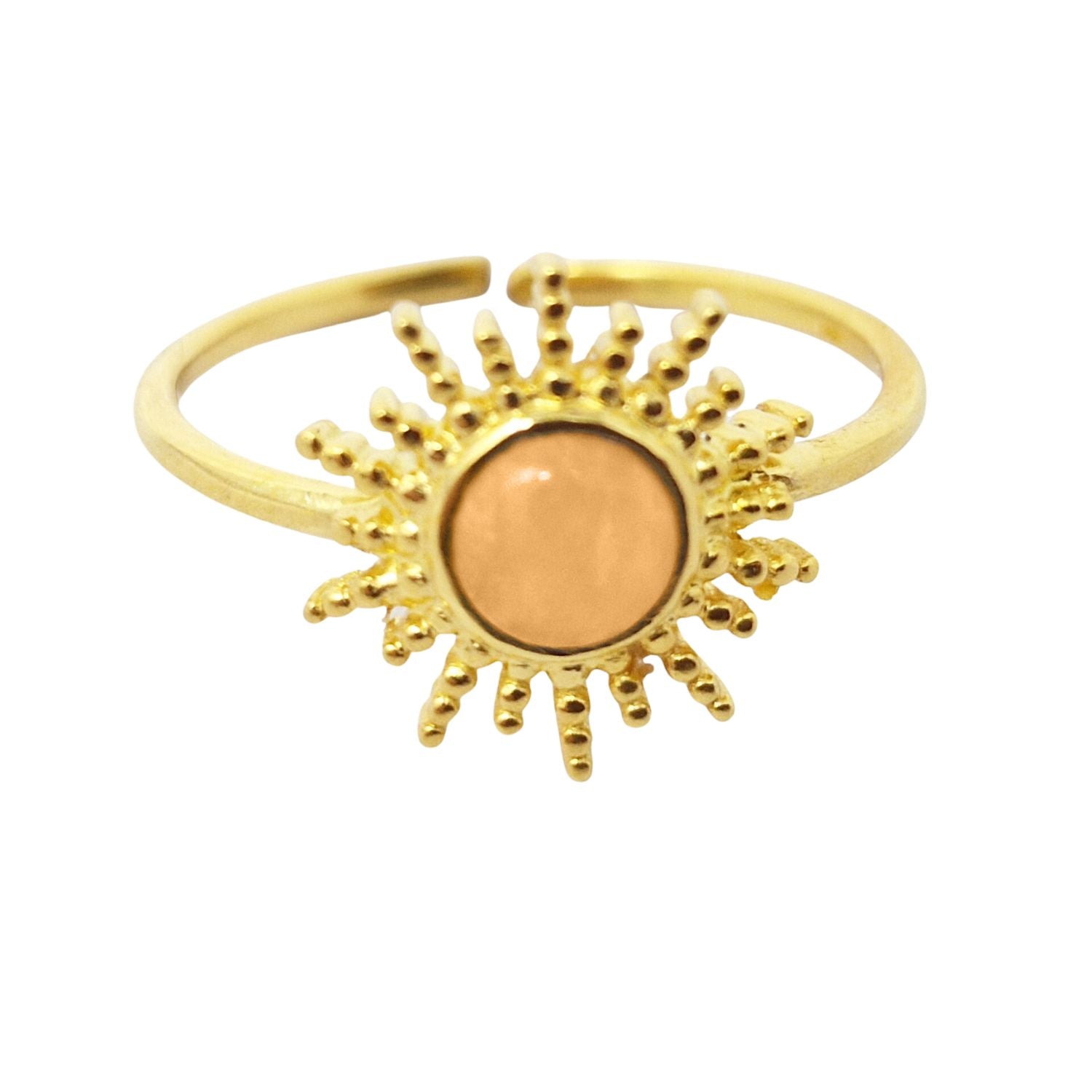 Metallic Citrine November Birthstone Sun Gold Plated Ring