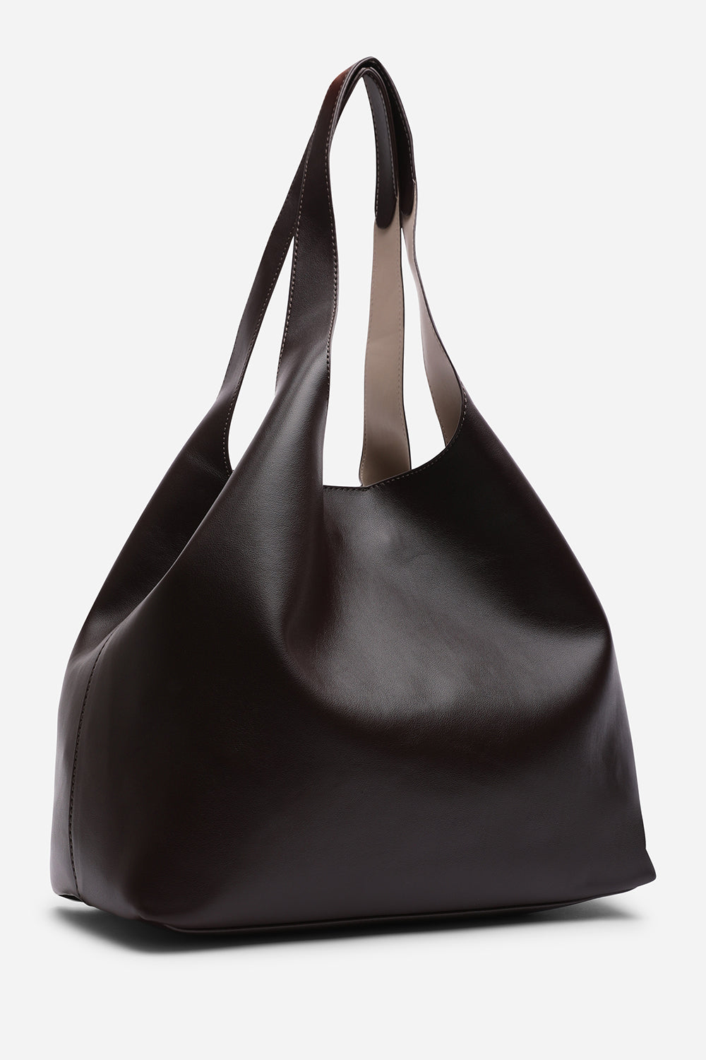 Dark Brown Citron Shoulder Tote Bag, Image 7 of 8