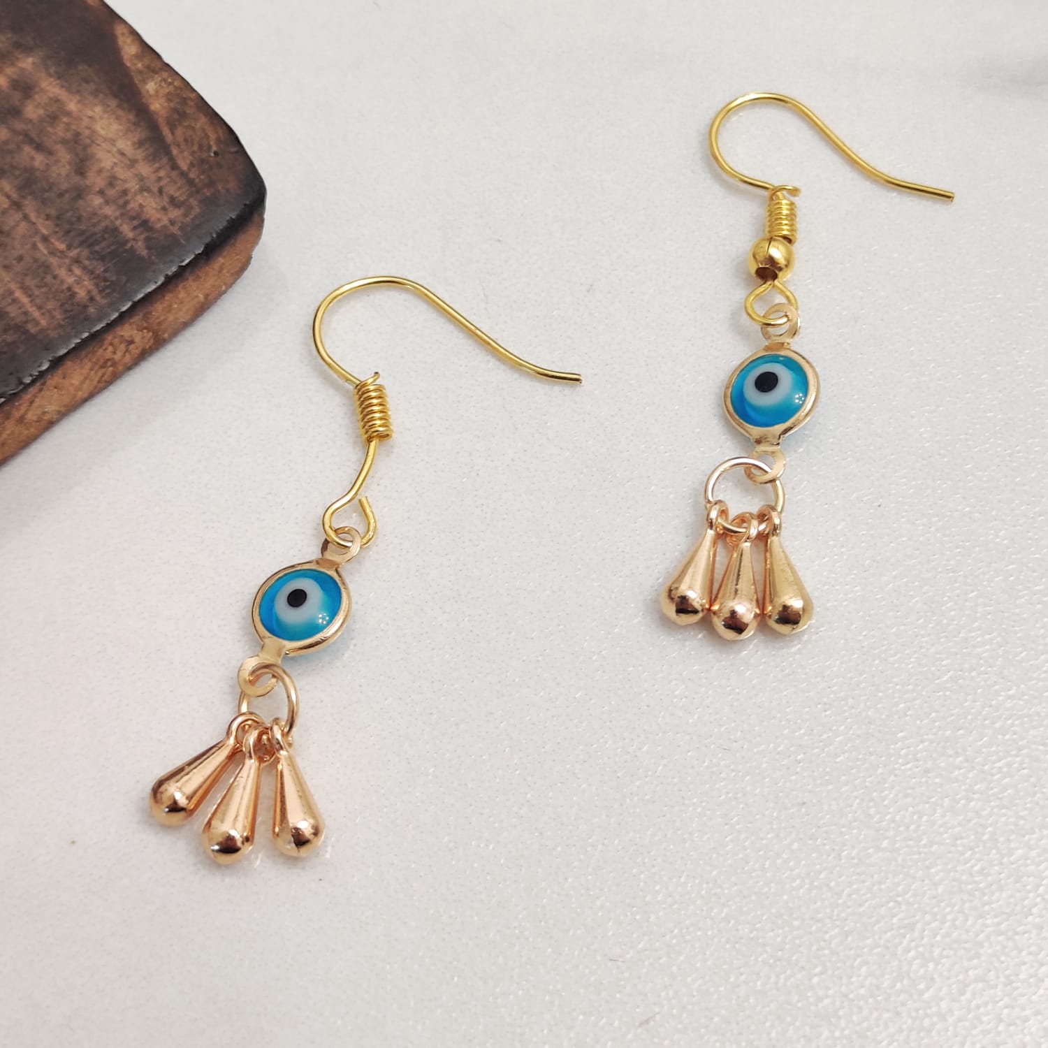 Silver Evil Eye Dangle Drop Earrings, Image 3 of 5