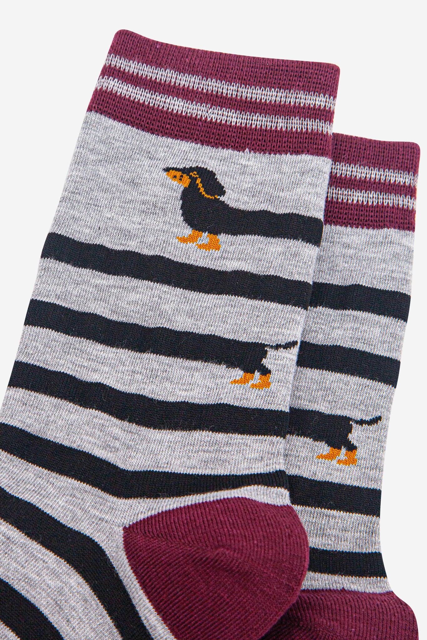 Grey Winding Sausage Dogs Funny Bamboo Socks, Image 3 of 4