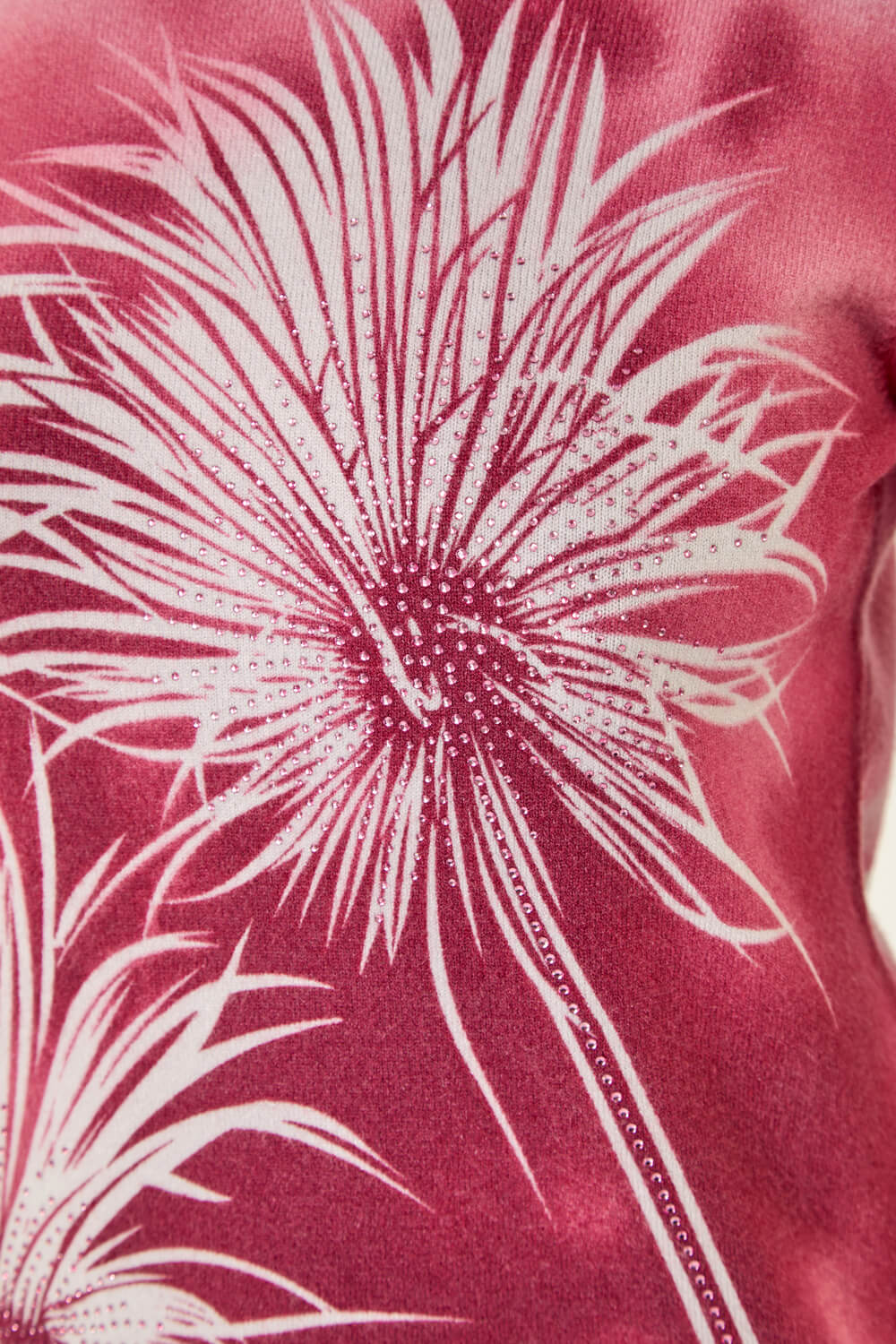 Pink Hotfix Floral Print Knit Jumper, Image 6 of 5
