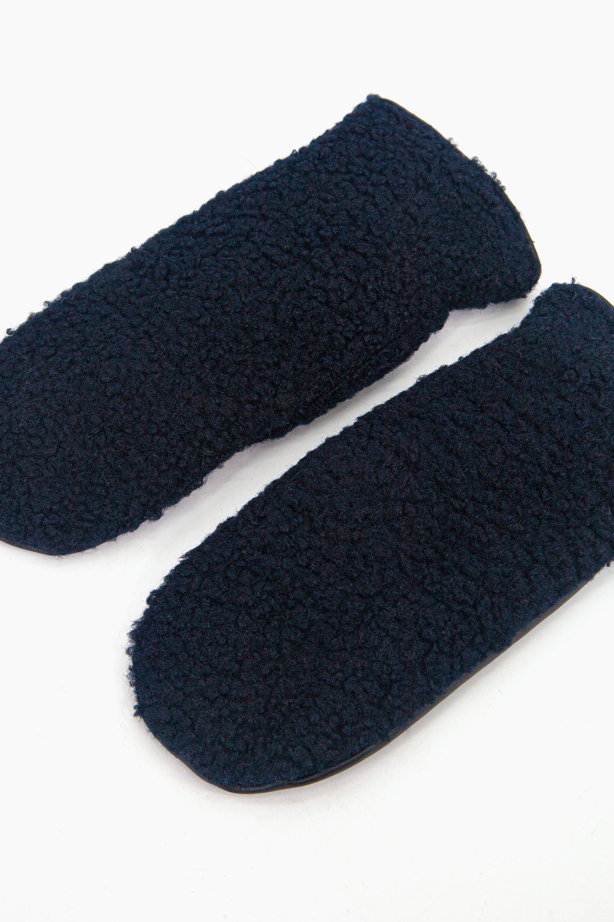 Navy Blue Borg Fleece Winter Mittens, Image 4 of 4