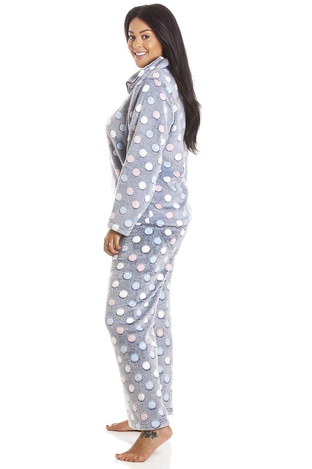 Grey Spot Print Pyjama Set, Image 2 of 5