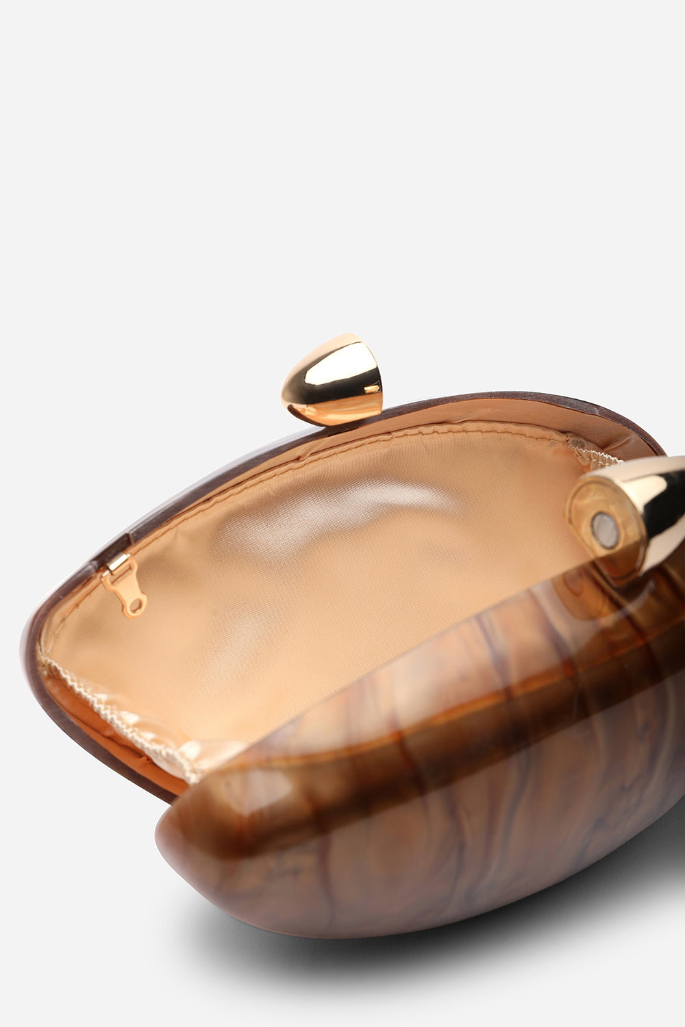 Dark Brown Where's That From Dark Brown Benna Marble Acrylic Clutch, Image 4 of 6