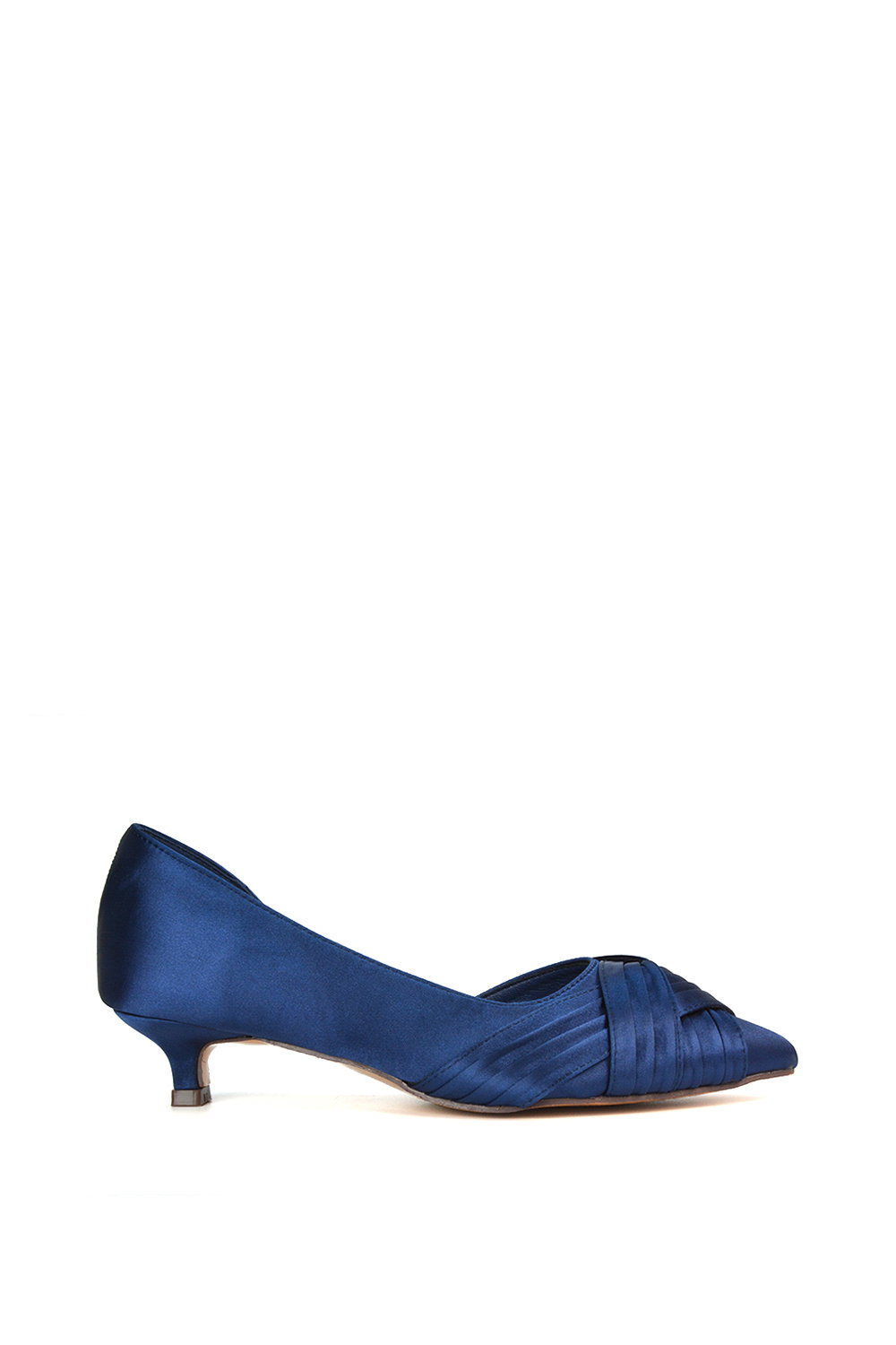 Black 'Freya' Pointed Toe Kitten Low Heel Classic Bridal Shoe Pumps