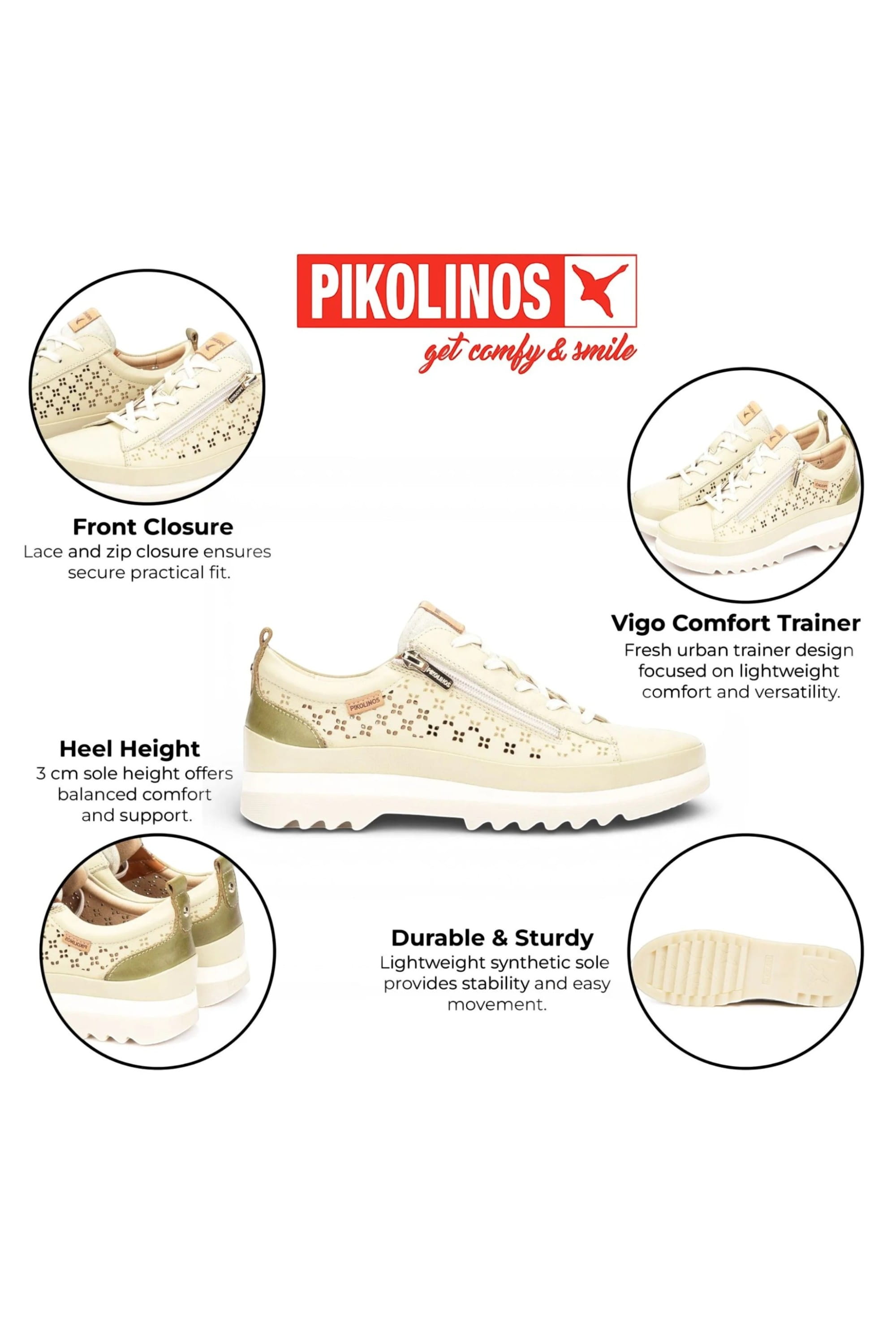 Green Womens Zip Trainer Sneaker W3W-6841C1, Image 3 of 6