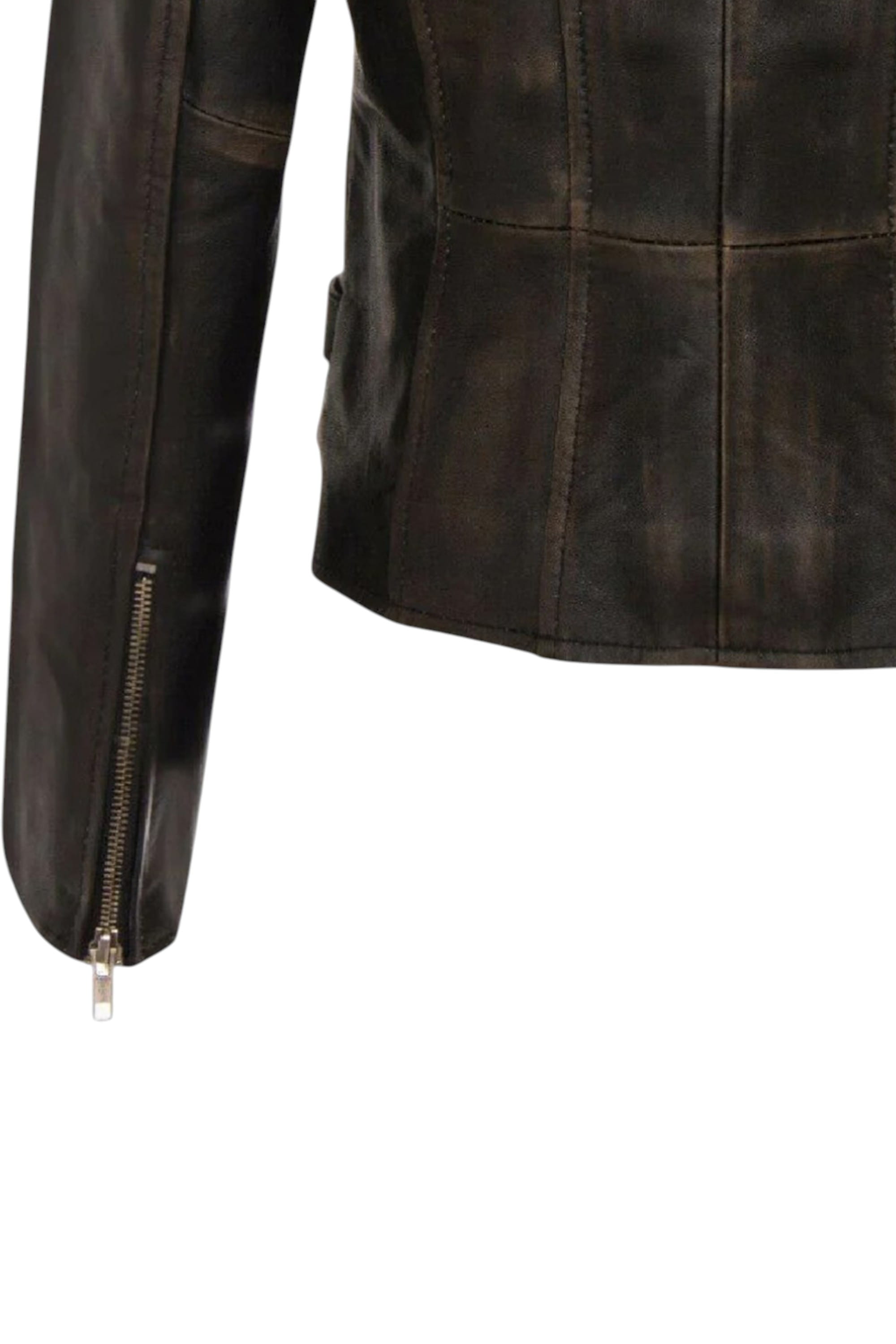 Tortoishell Leather Brando Biker Jacket-Loddon, Image 6 of 6