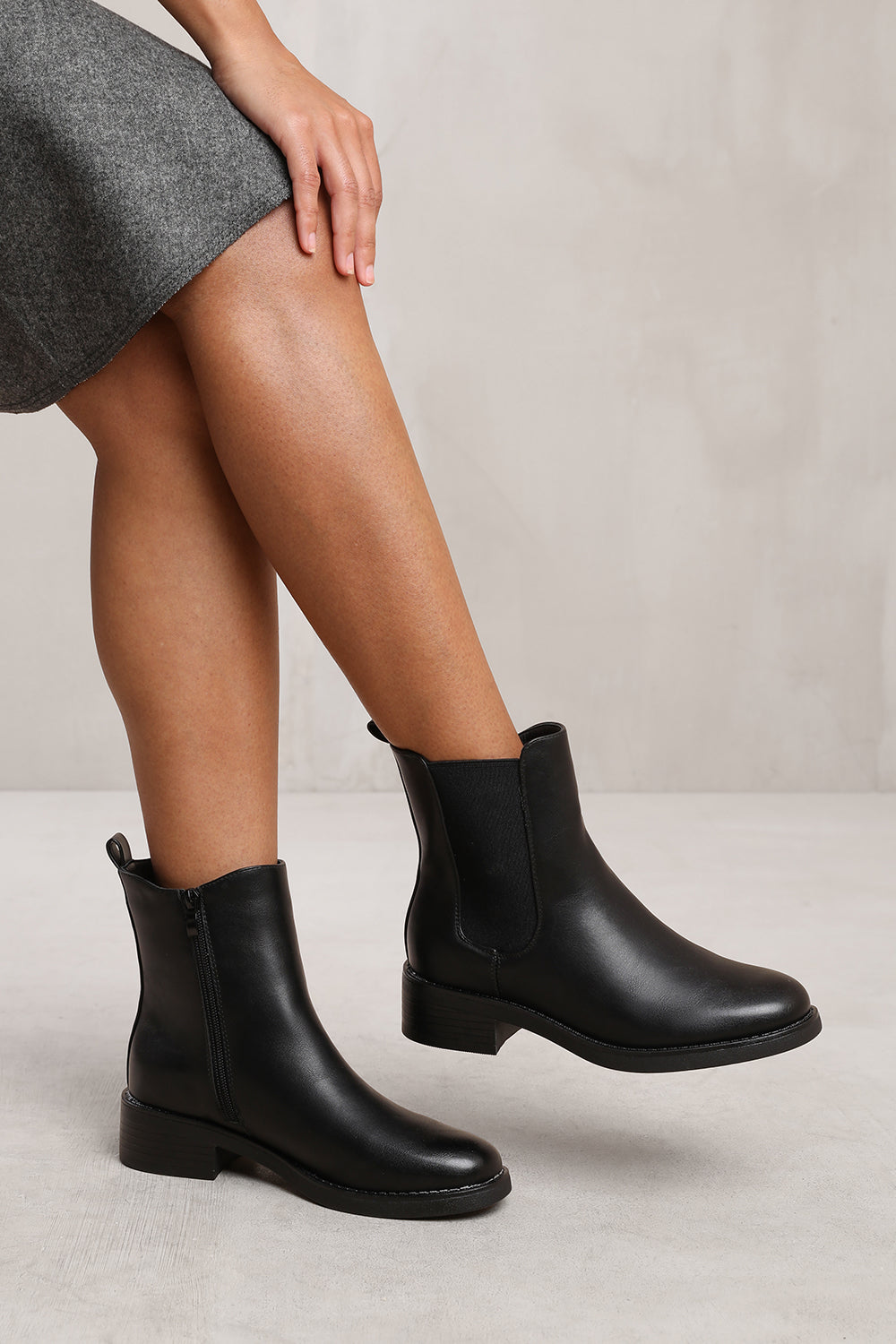Black 'Serna' Ankle Boot With Elastic Panel, Image 4 of 4