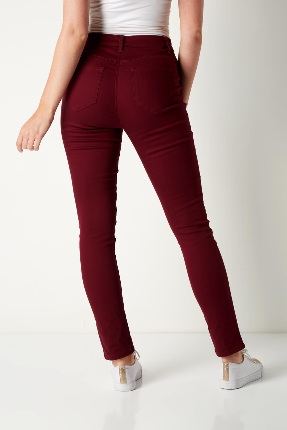 Berry Red Slim Fit Jeans , Image 3 of 4