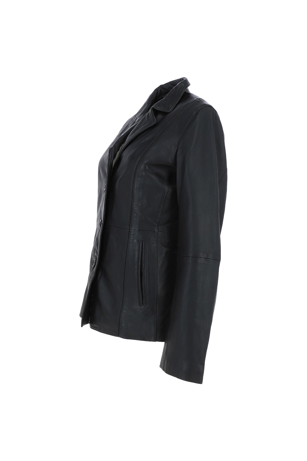 Black Ashwood Leather Black 'Angela' Leather Blazer Jacket, Image 3 of 5