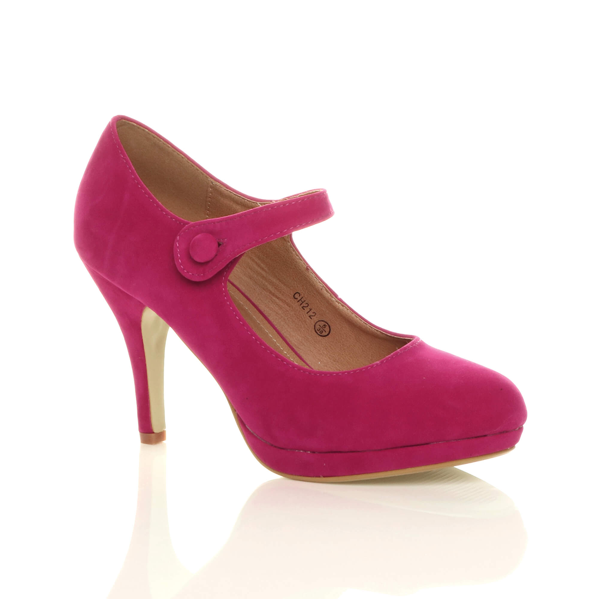 Purple High Heel Mary Jane Court Shoes