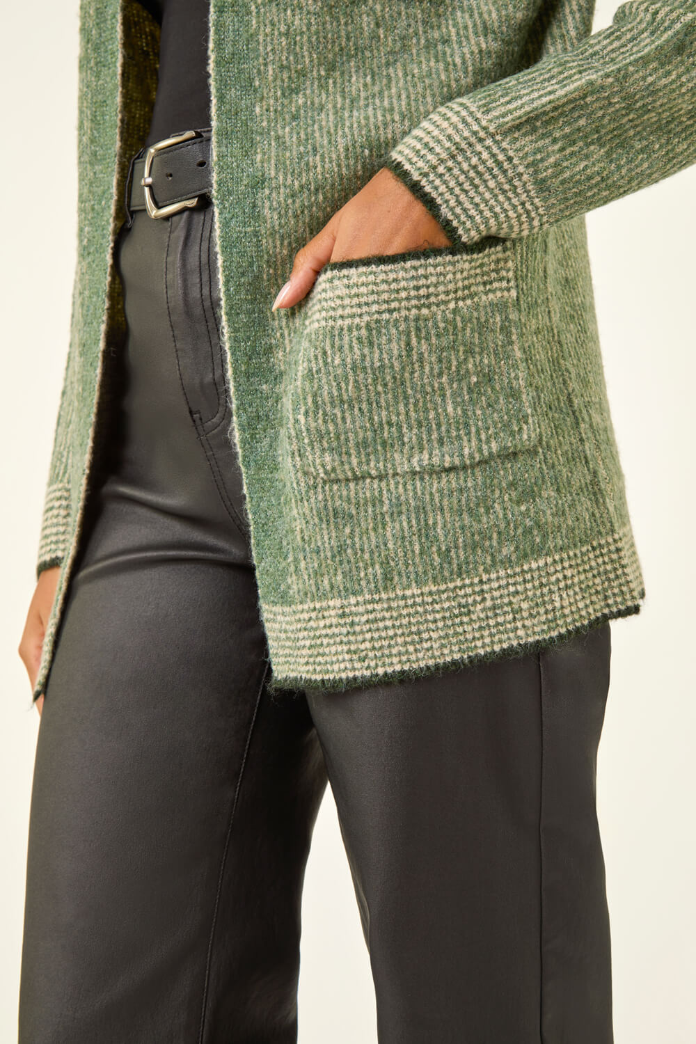 Green Soft Knit Pocket Cardigan, Image 6 of 5